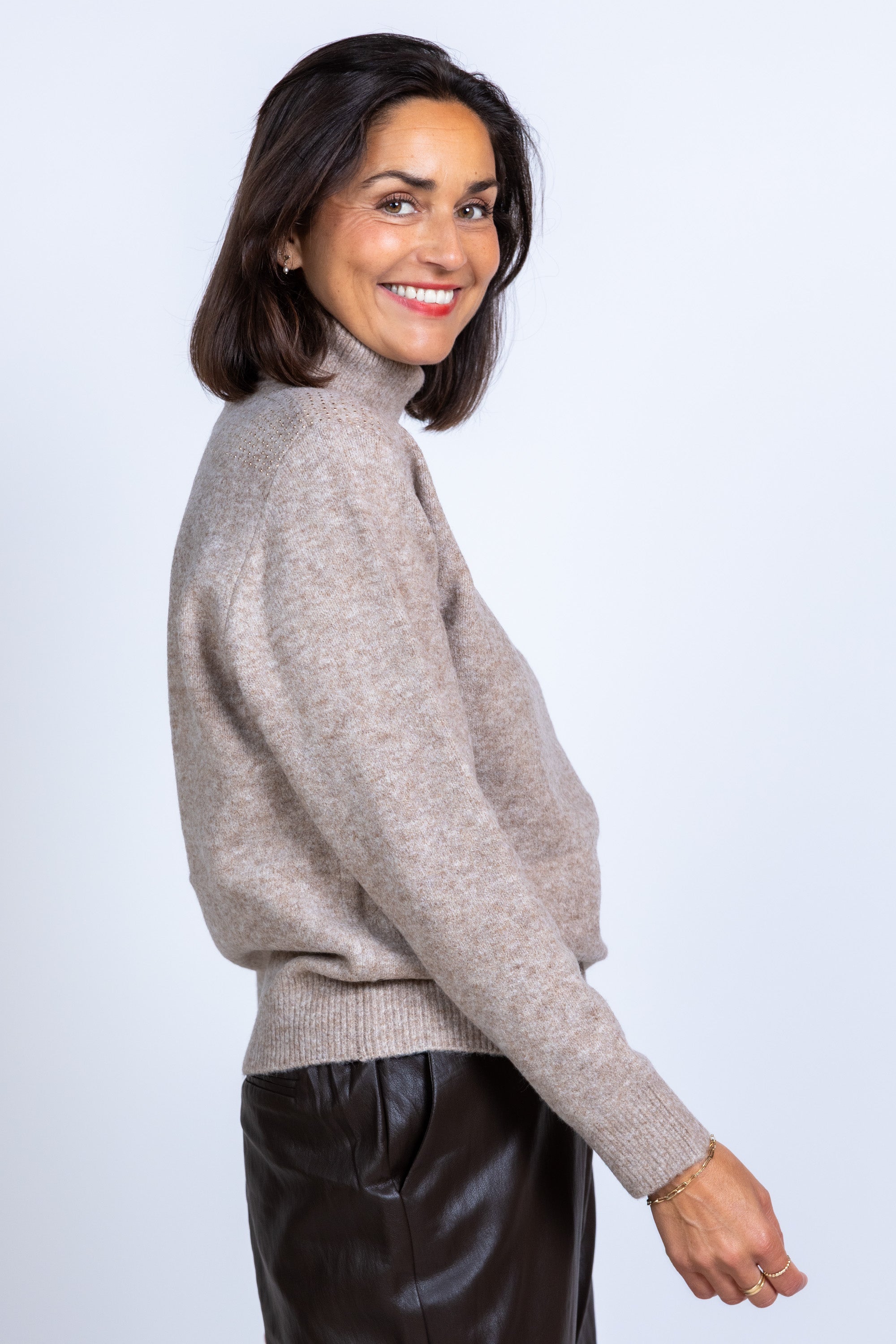 Coltrui met details - Taupe