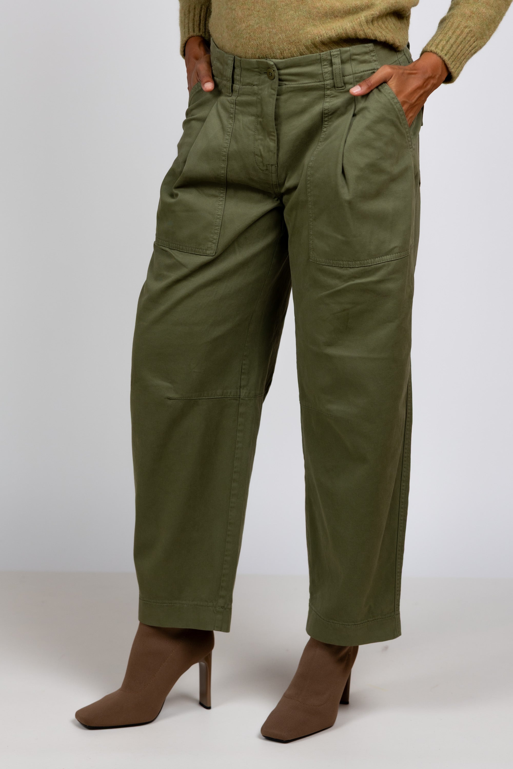 Broek met zakken - Olijfgroen