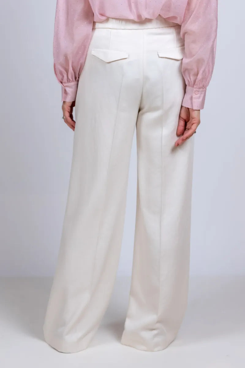 LUISA CERANO LUISA CERANO 638880-3799 Wijde pantalon - Ecru