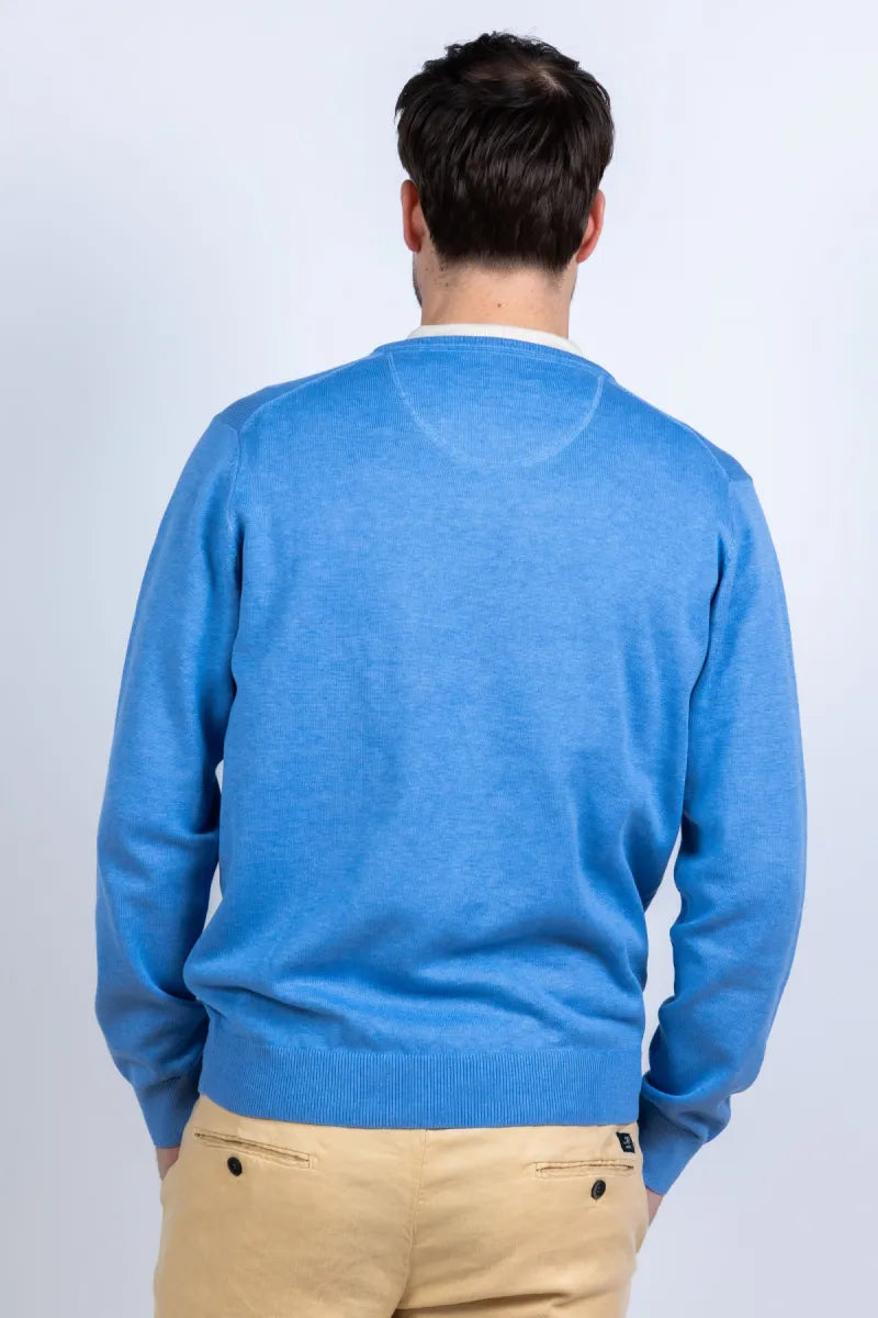 FYNCH-HATTON/FHC FYNCH-HATTON/FHC SFPK211 Trui met V-hals - French blue