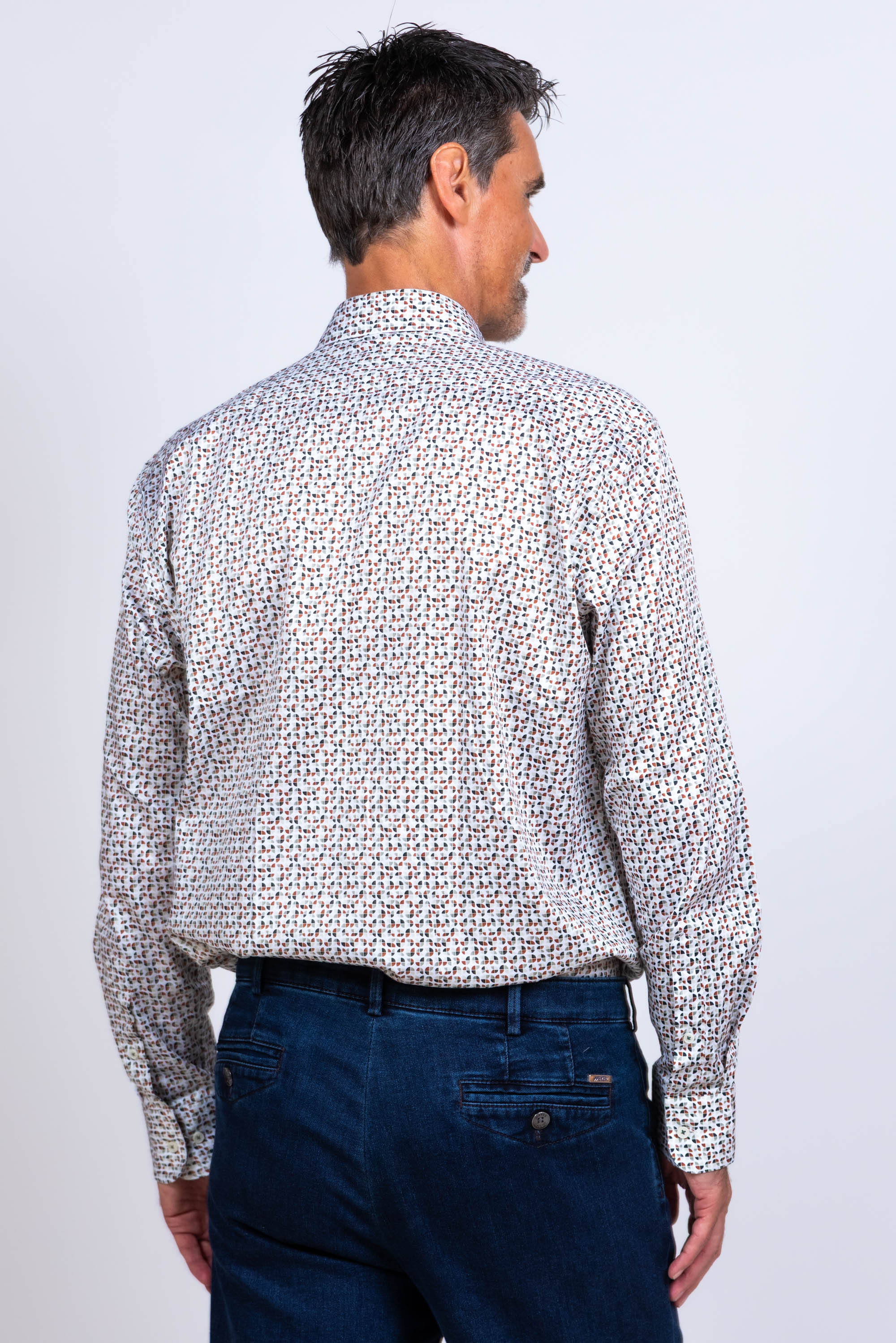 Overhemd met dessin - Khaki