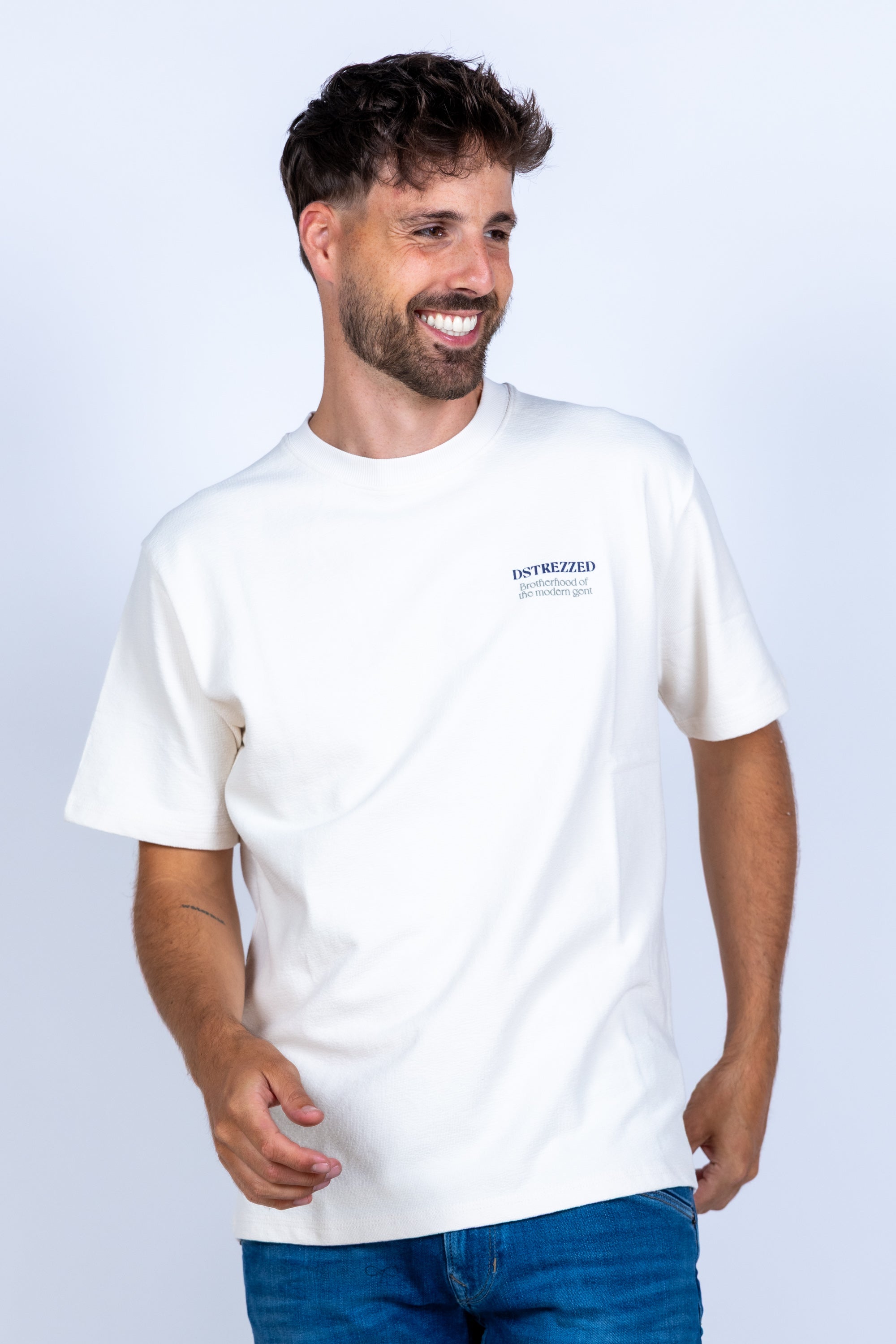 T-shirt met tekst - Ecru