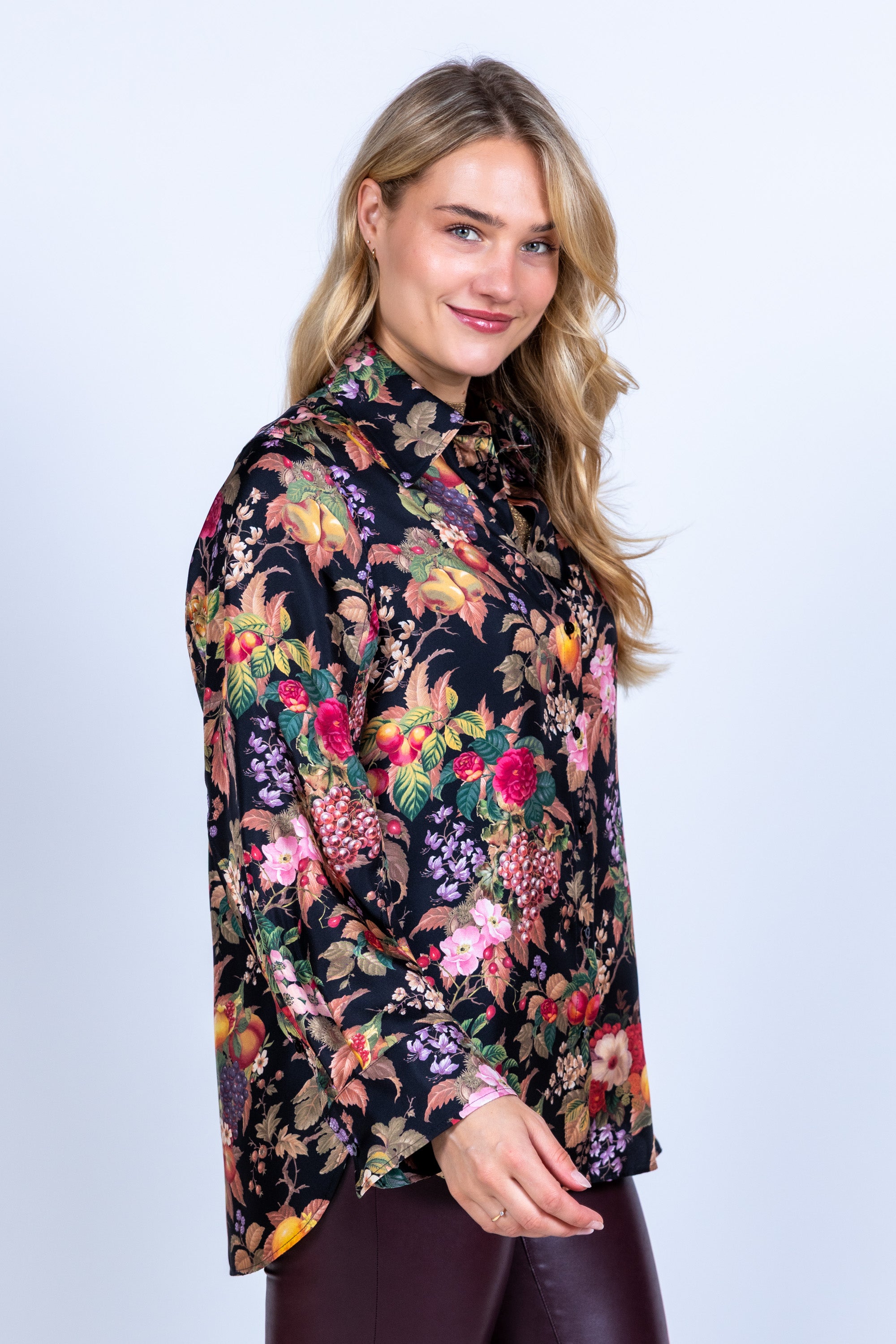 Blouse met print - Zwart