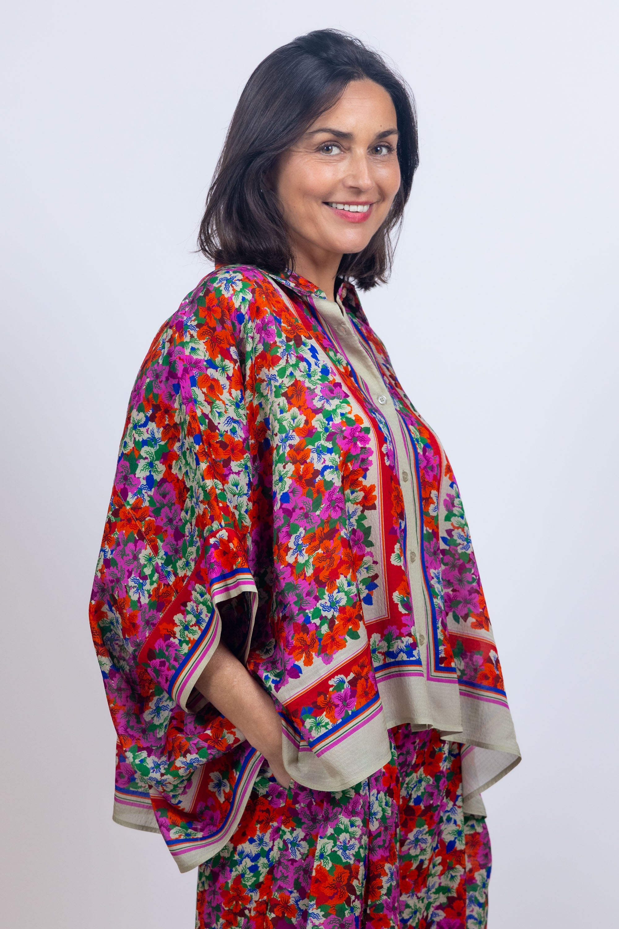 Blouse met bloemenprint - Pink/cyclaam