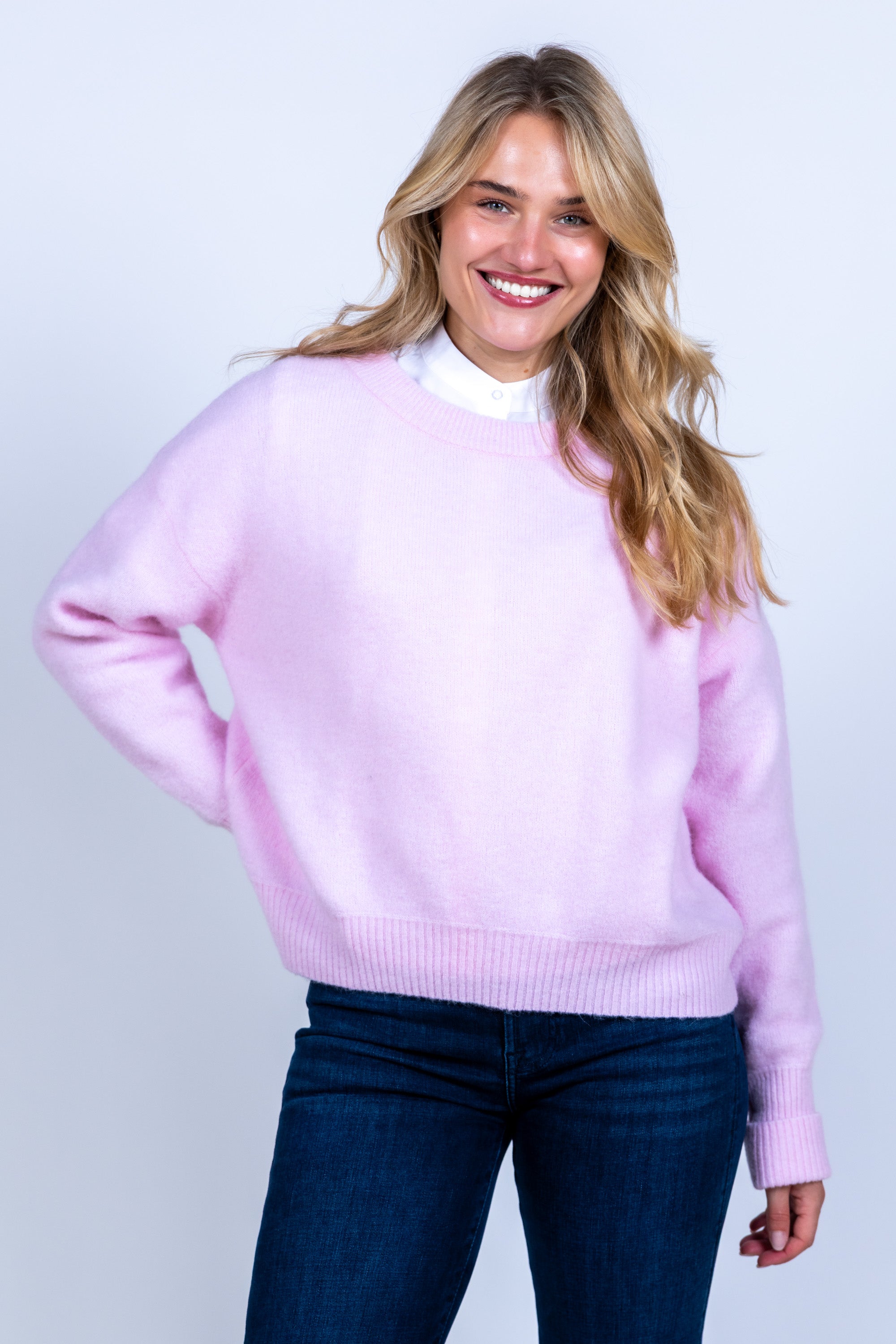 Trui met ronde hals - Roze