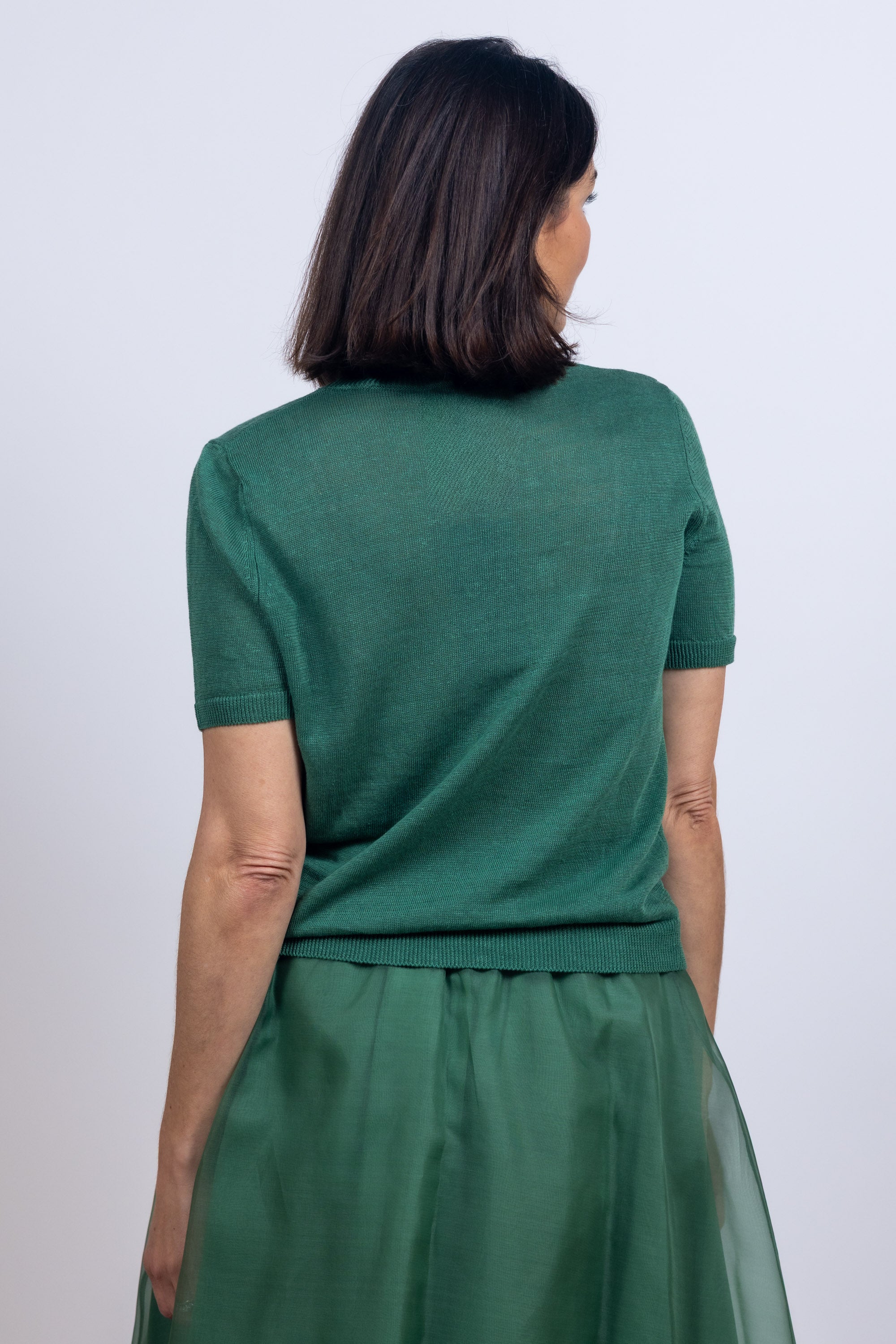 Trui met korte mouwen - Flessegroen