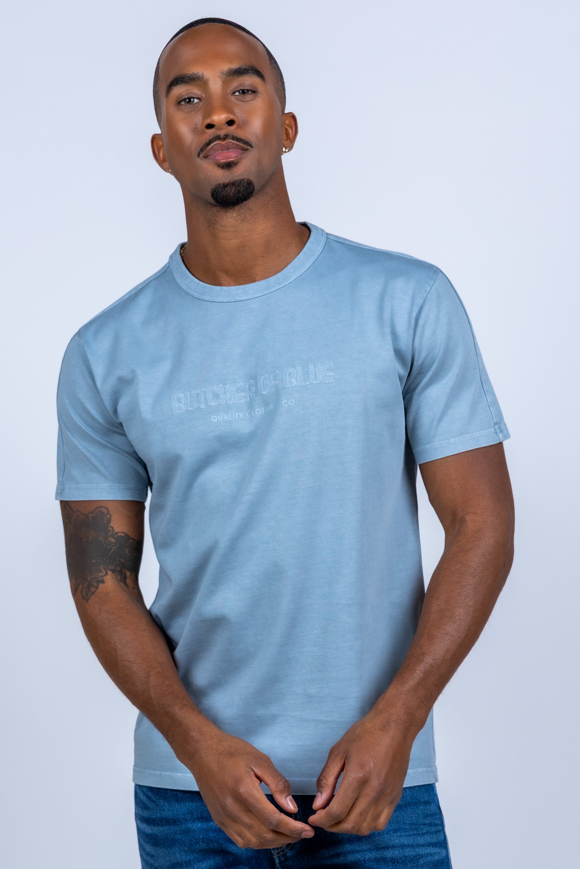 T-shirt met tekst - Bleu
