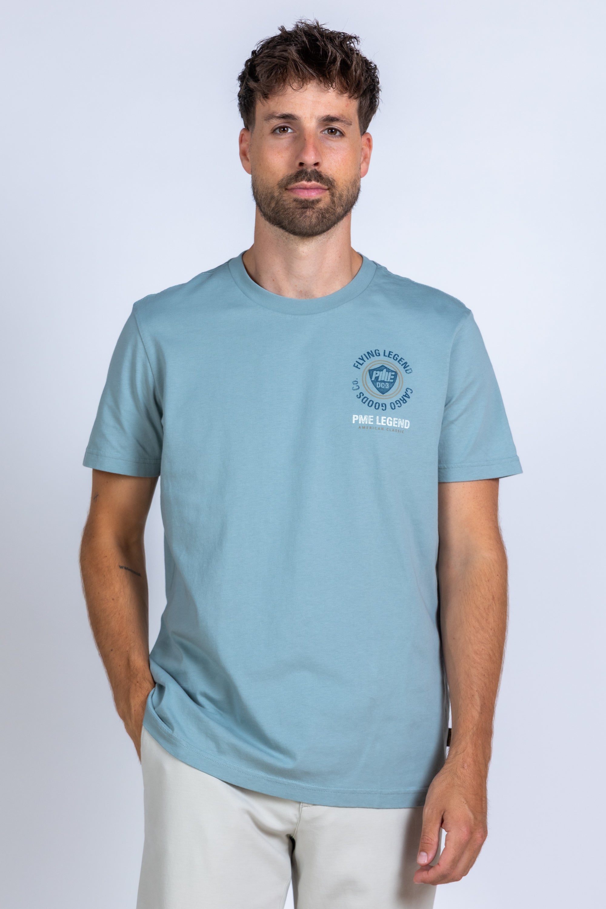 T-shirt met print - Petrol