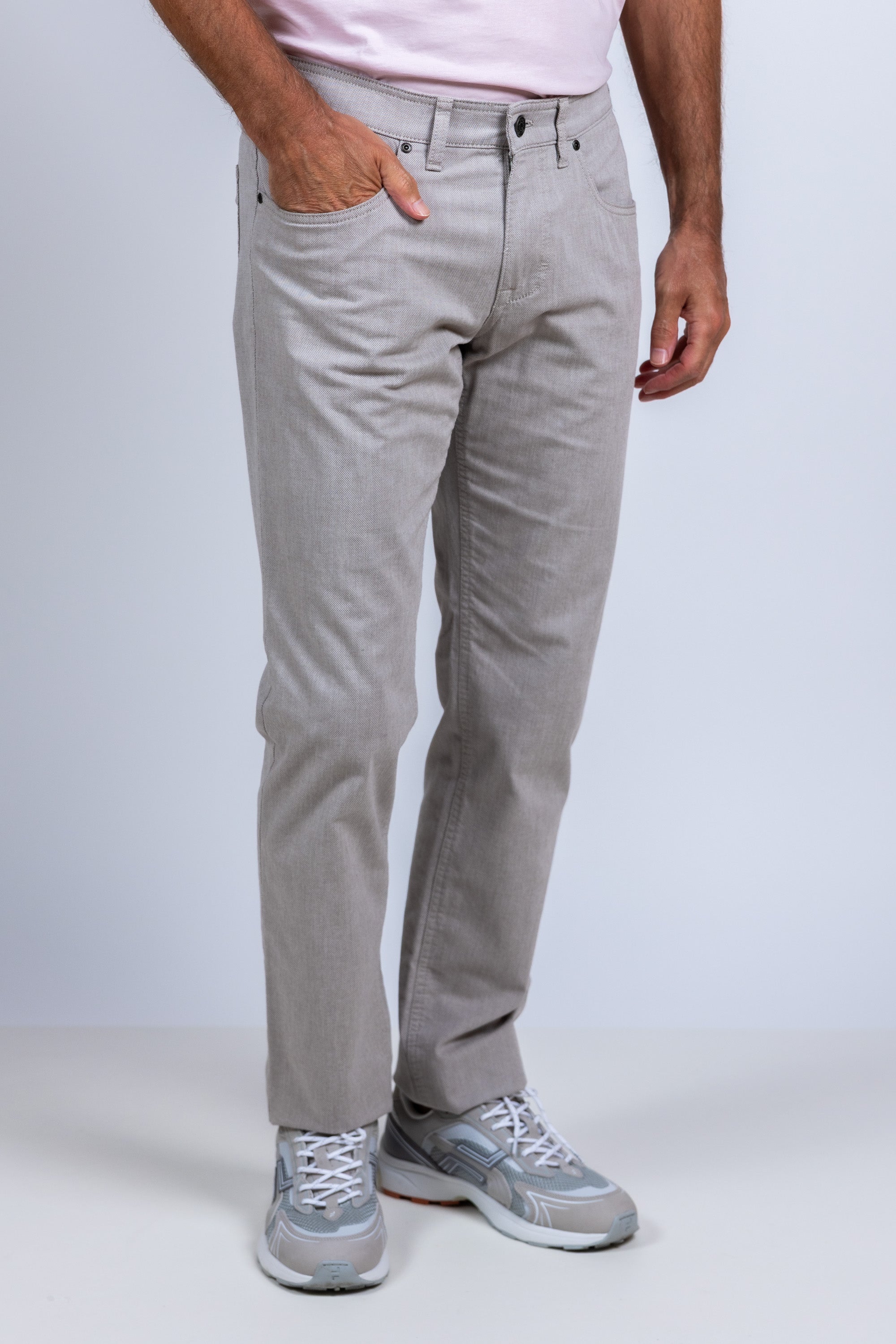 Broek knoop- en ritssluiting - Lichtgrijs