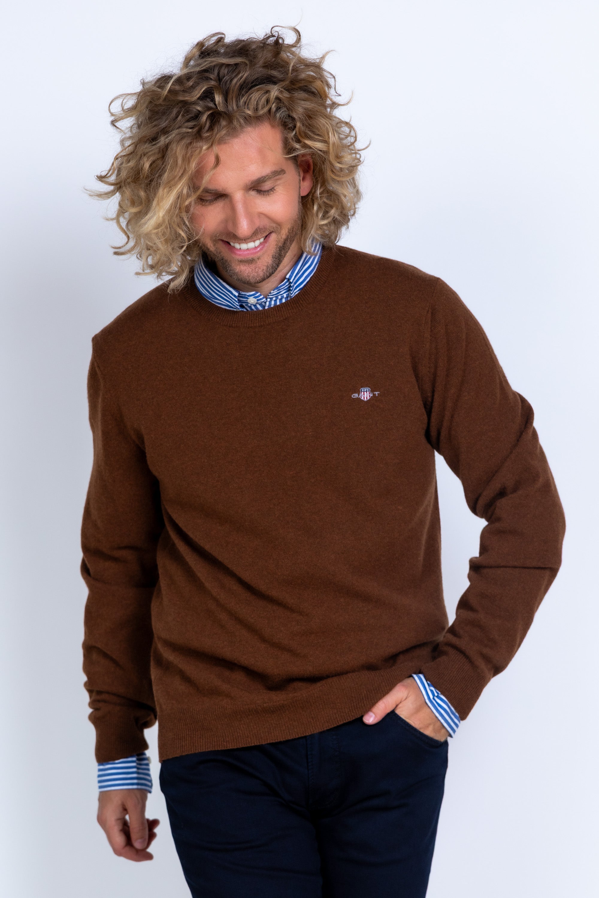 Trui met ronde hals - Bruin