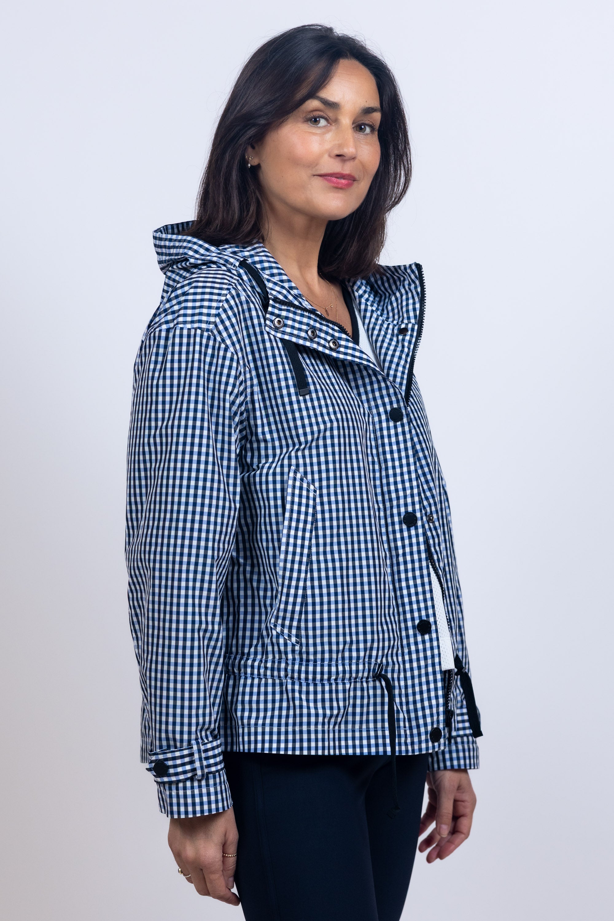 Jasje met ruitpatroon - Marine