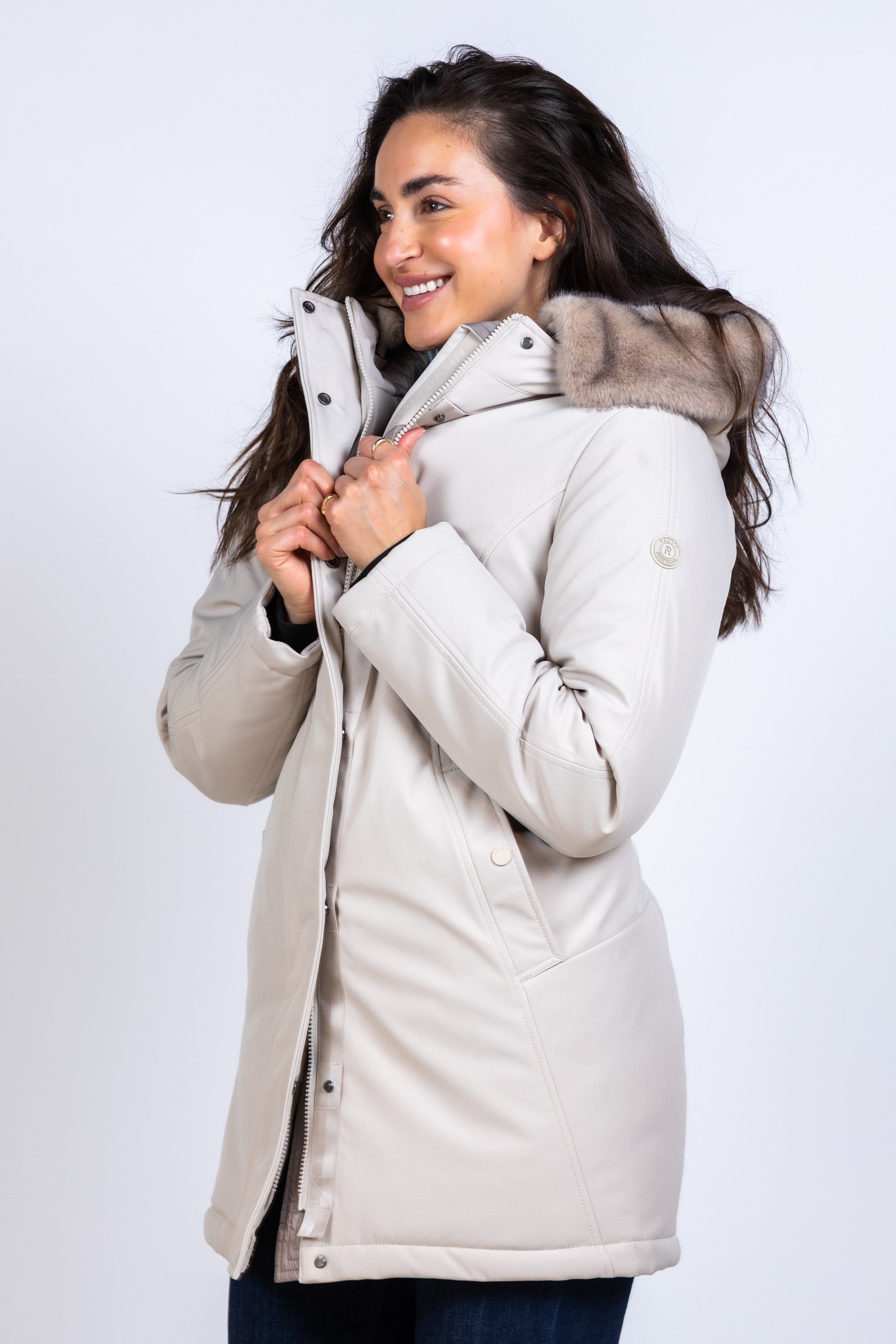 Winterjas met kraag - Wit