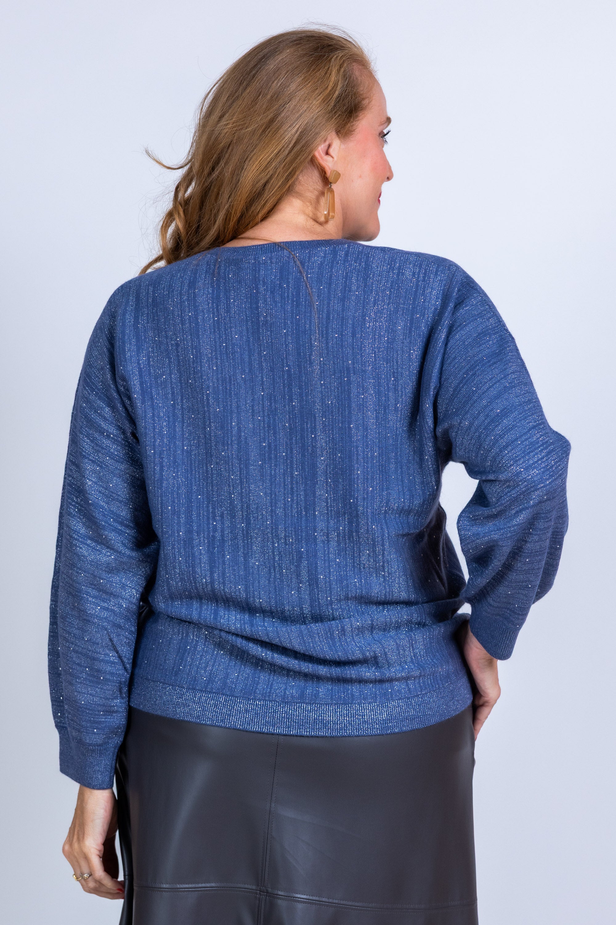 Trui met V-hals - French blue