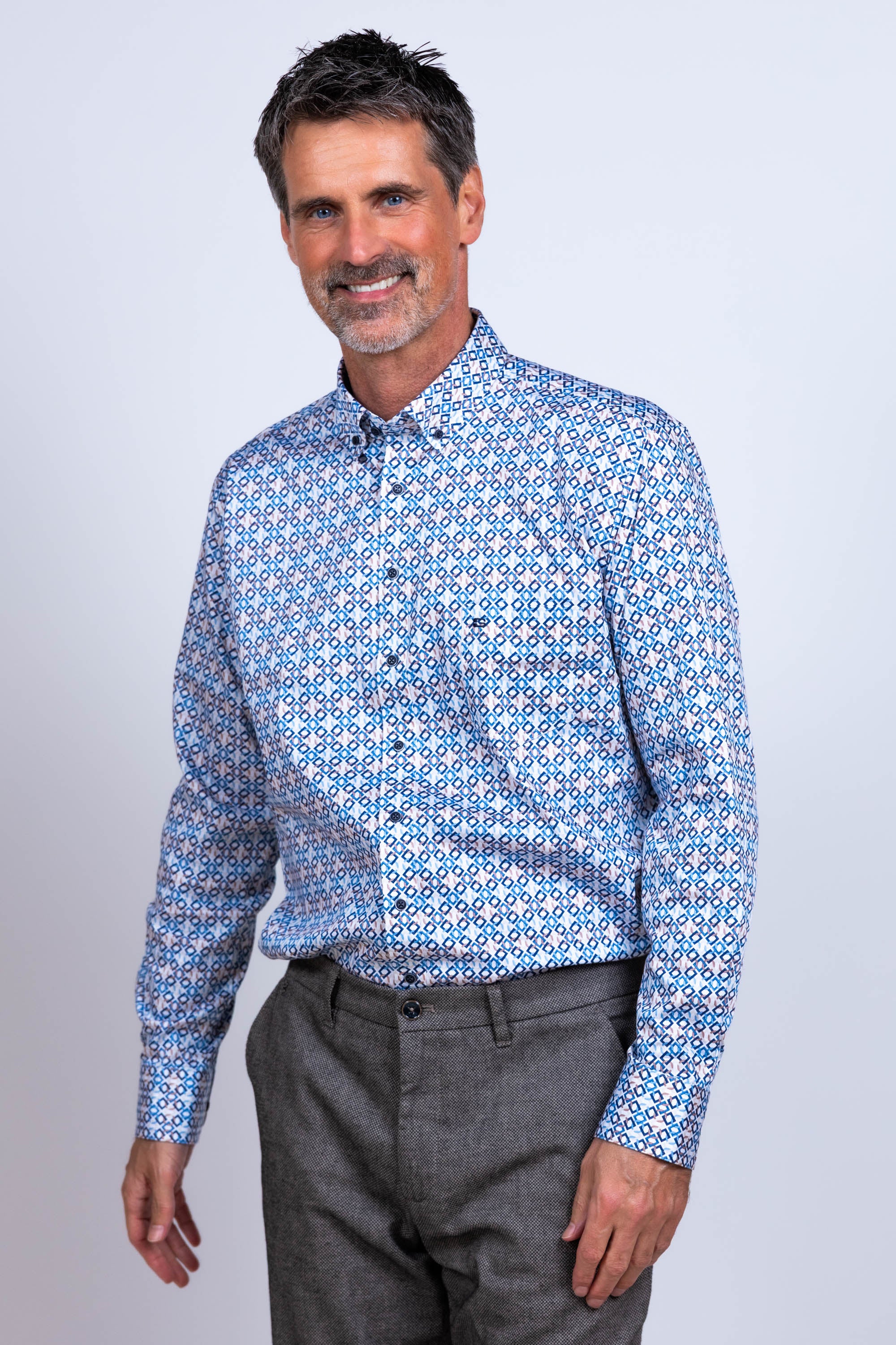 Overhemd met dessin - Zand