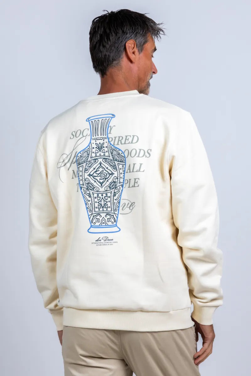 LES DEUX H LES DEUX H 1001577 LES DEUX H 1001577 Sweater met print - Ecru