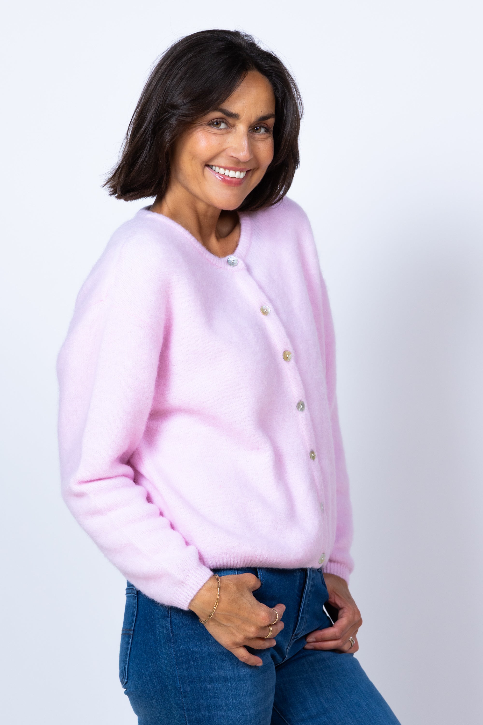 Vest met knopen - Roze