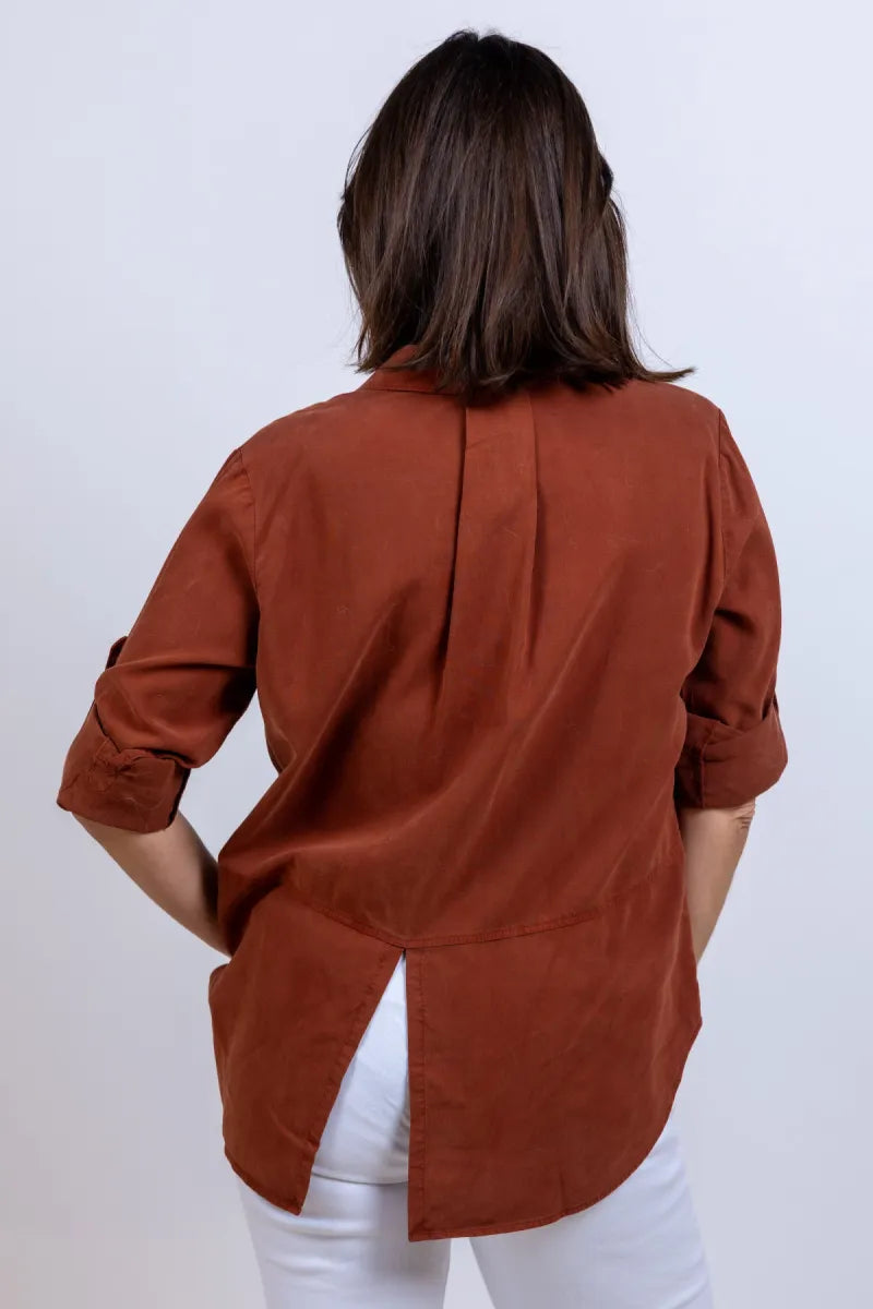 DAHL, BELLA DAHL, BELLA B2631-654-303 Blouse met zakken - Brique