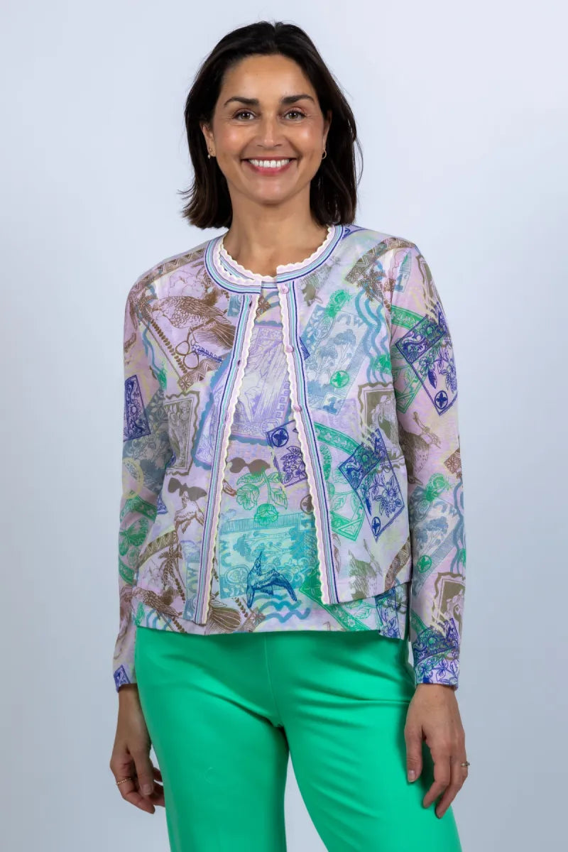 MARCCAIN COLLECTIE MARCCAIN COLLECTIE AC.39.08 M16 MARCCAIN COLLECTIE AC.39.08 M16 Vest met print - Roze