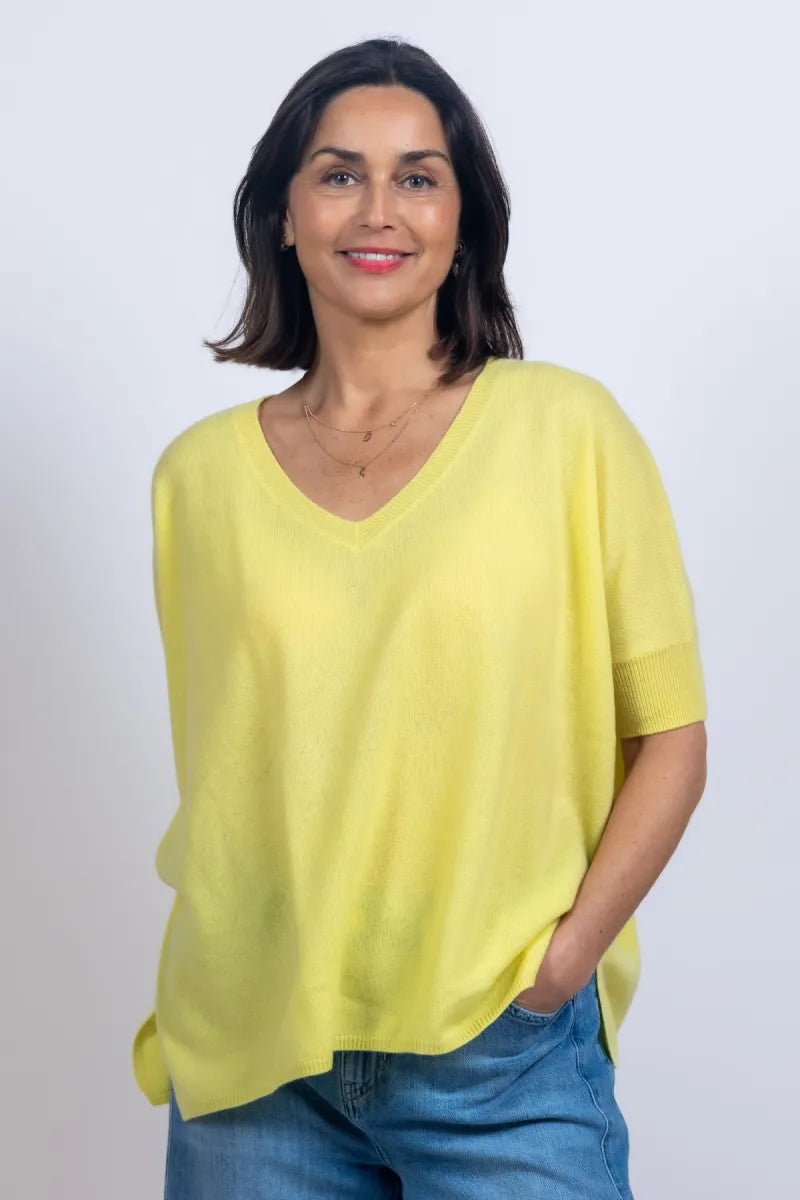 ABSOLUT CASHMERE ABSOLUT CASHMERE KATE Trui met V-hals - Geel