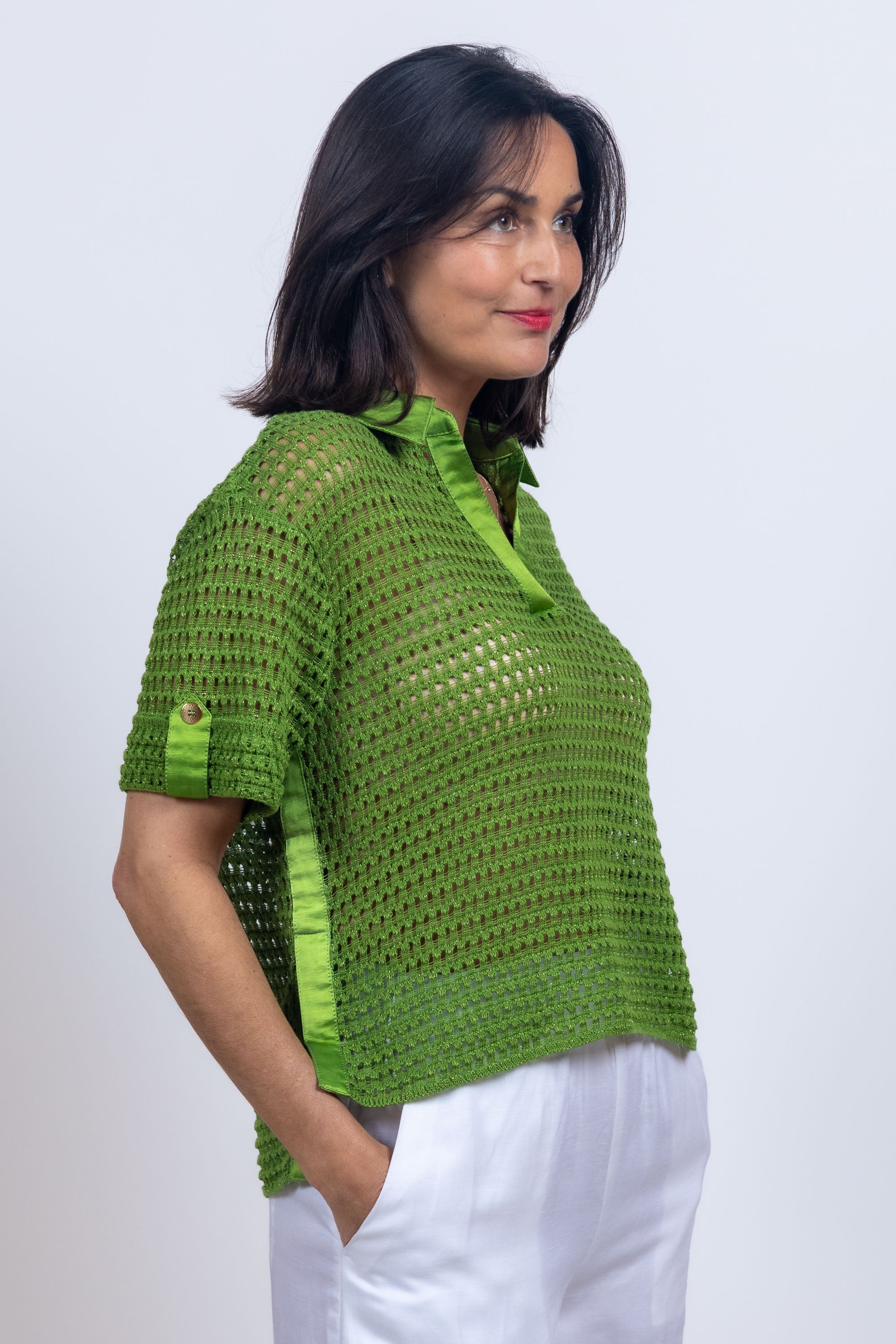 Truitje met open structuur - Appelgroen