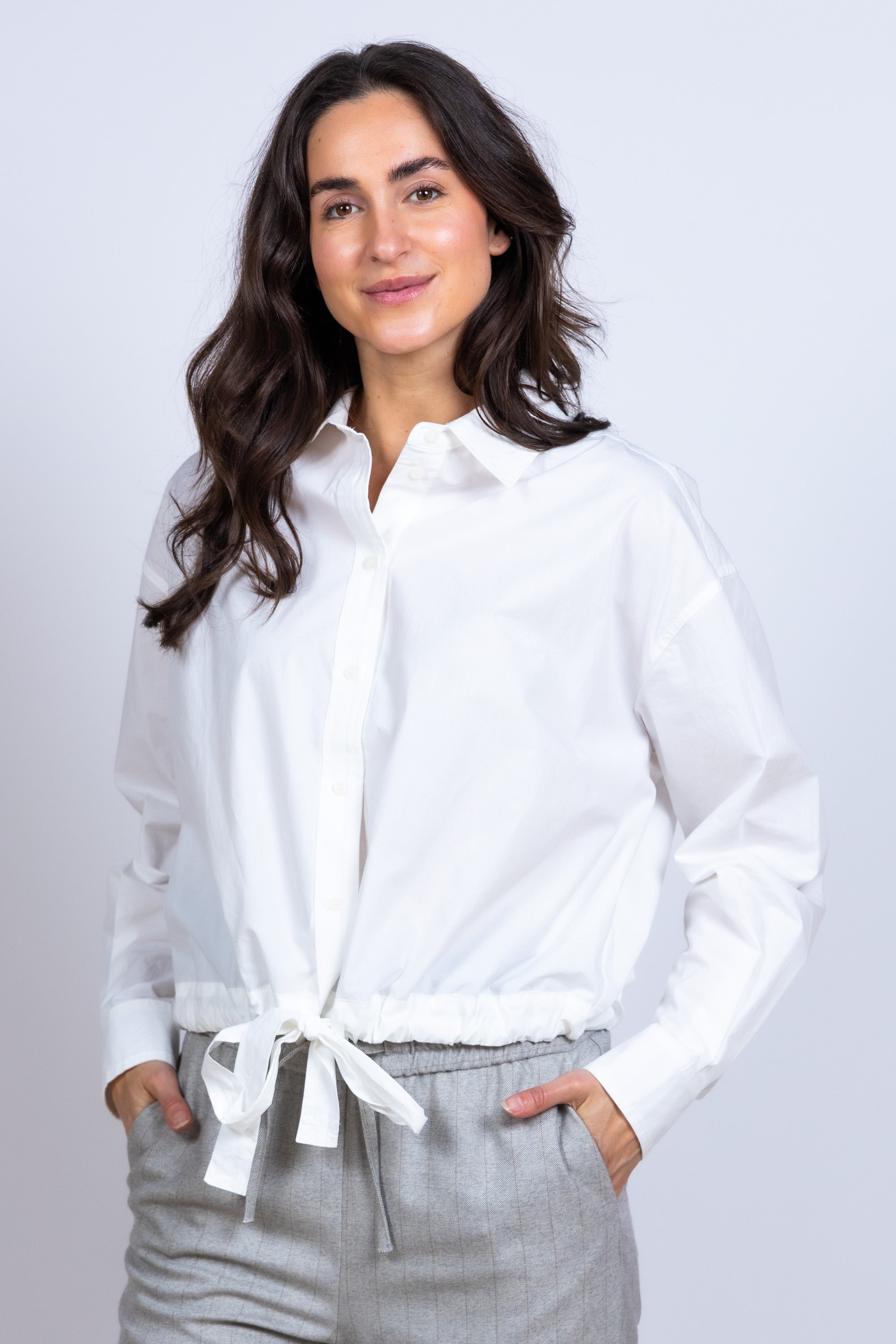 Blouse met strik - Ecru