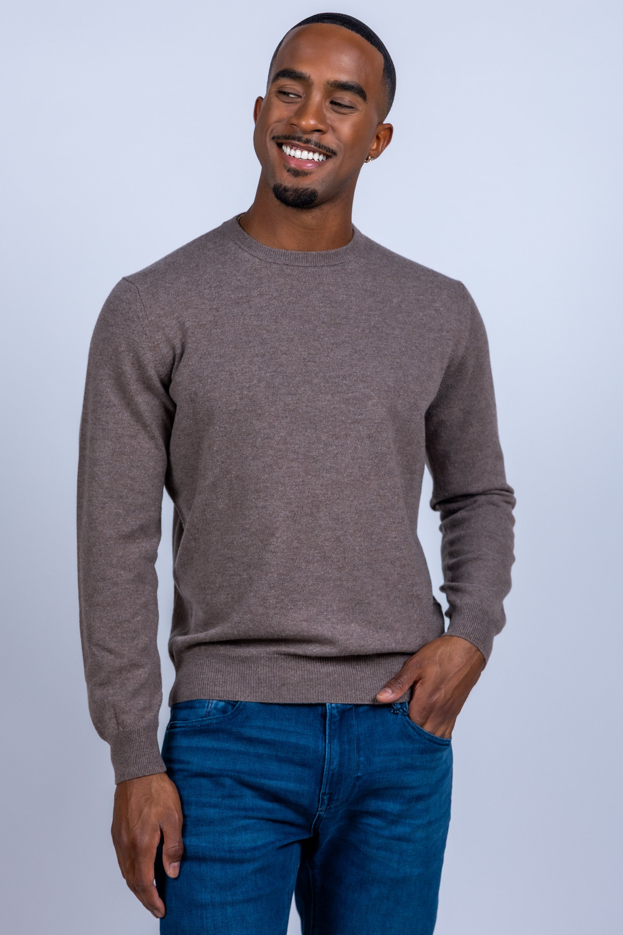 Trui met ronde hals - Taupe