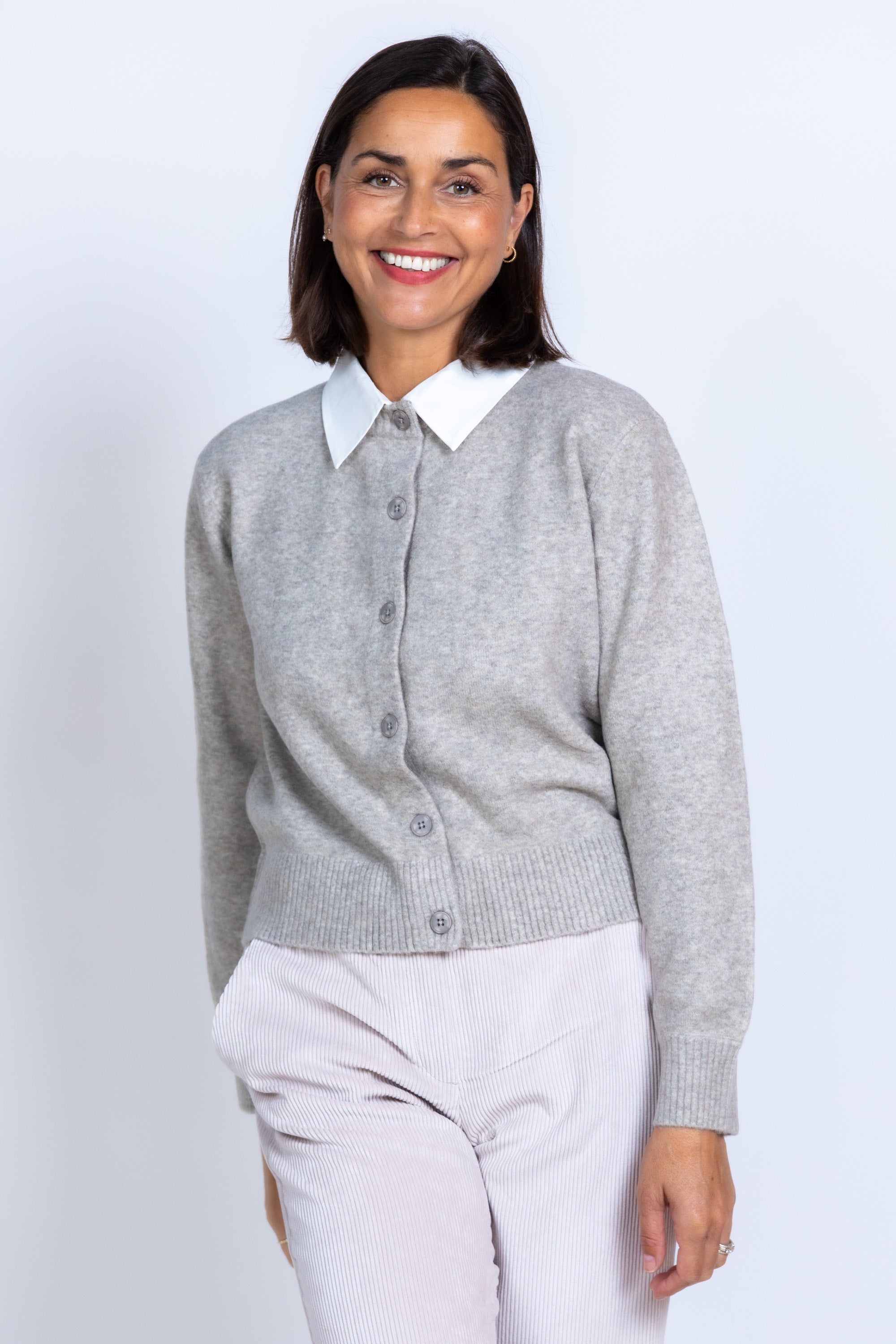 Vest met knopen - Licht taupe