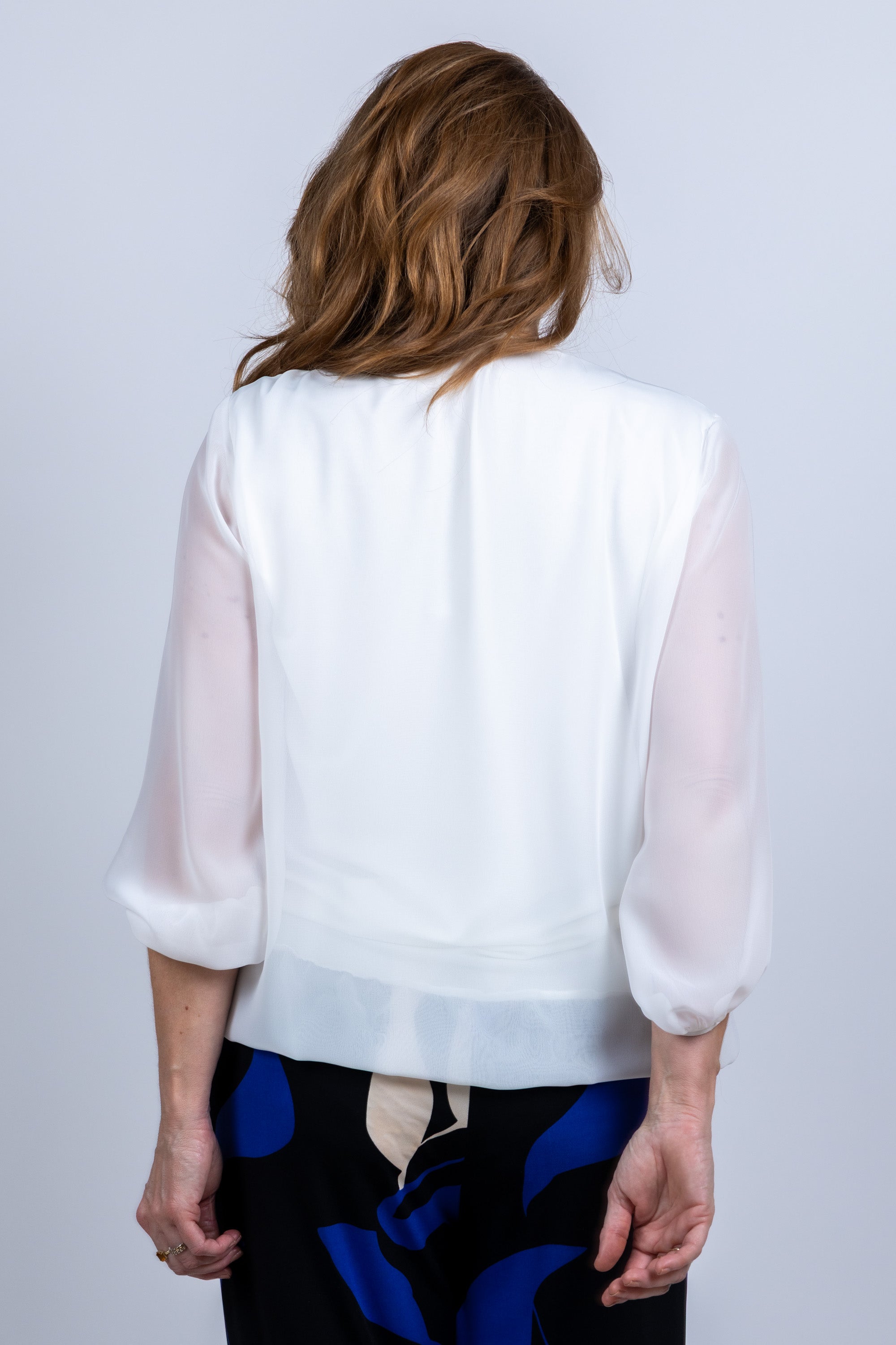 Blouse met strik - Ecru