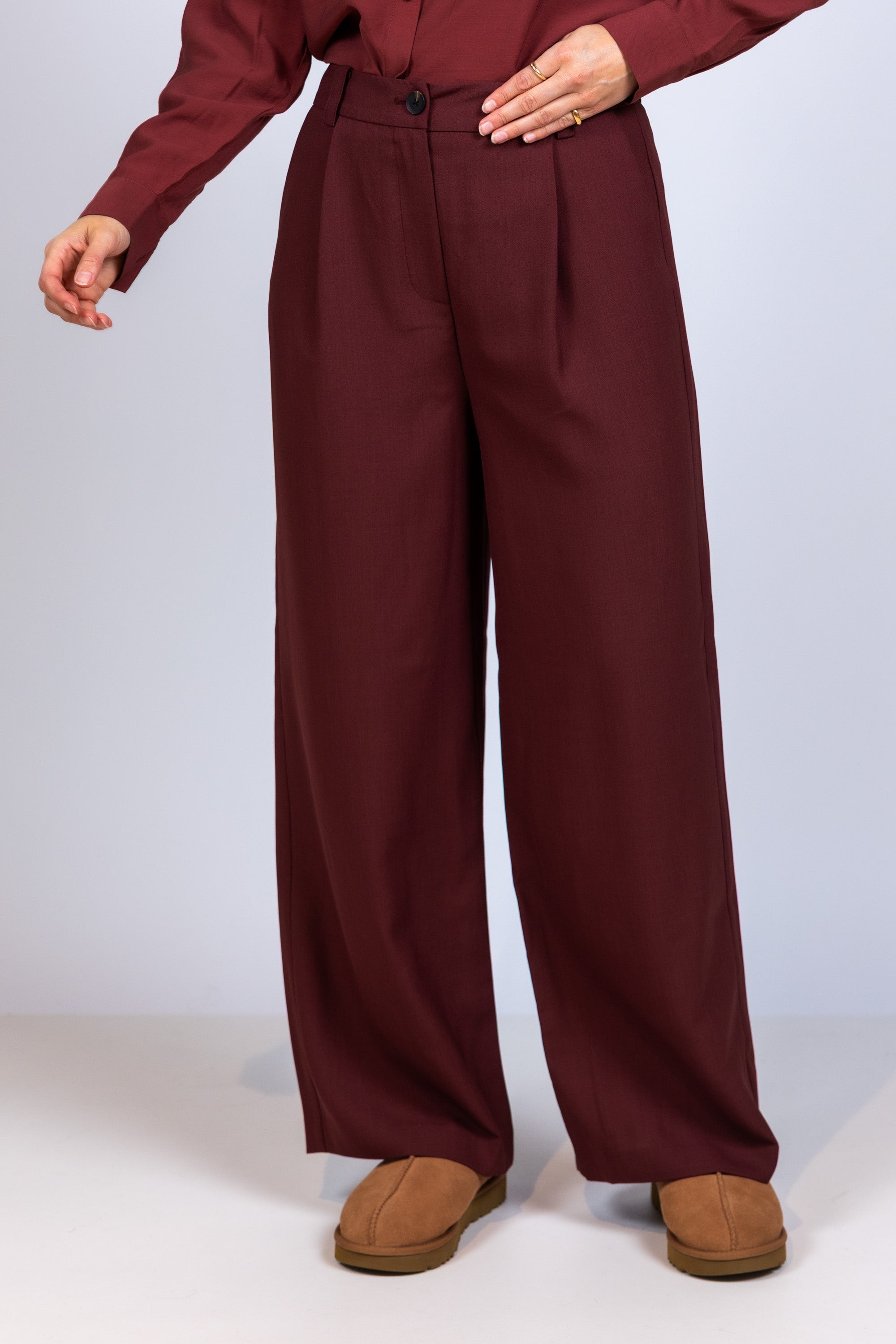 Wijde pantalon - Brique