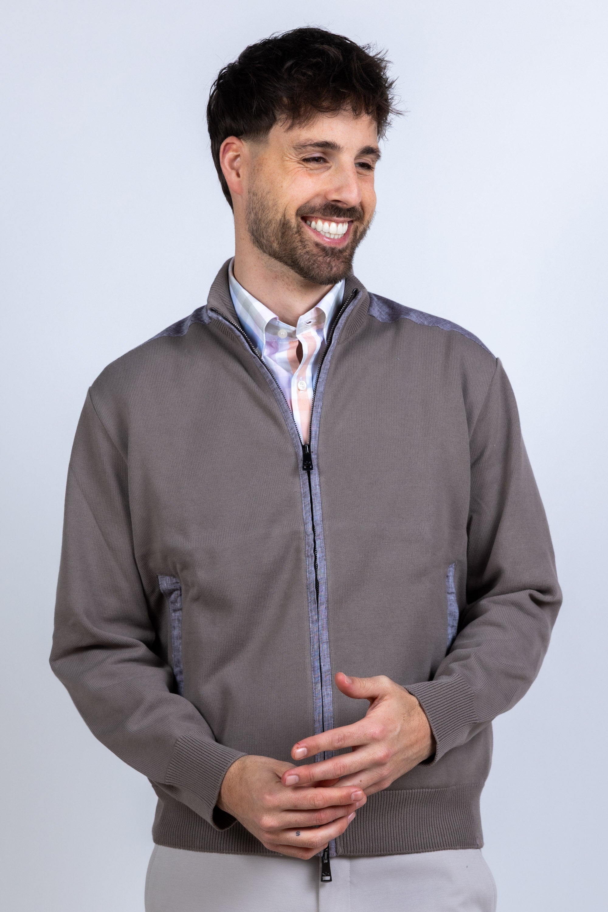 Vest met rits - Taupe