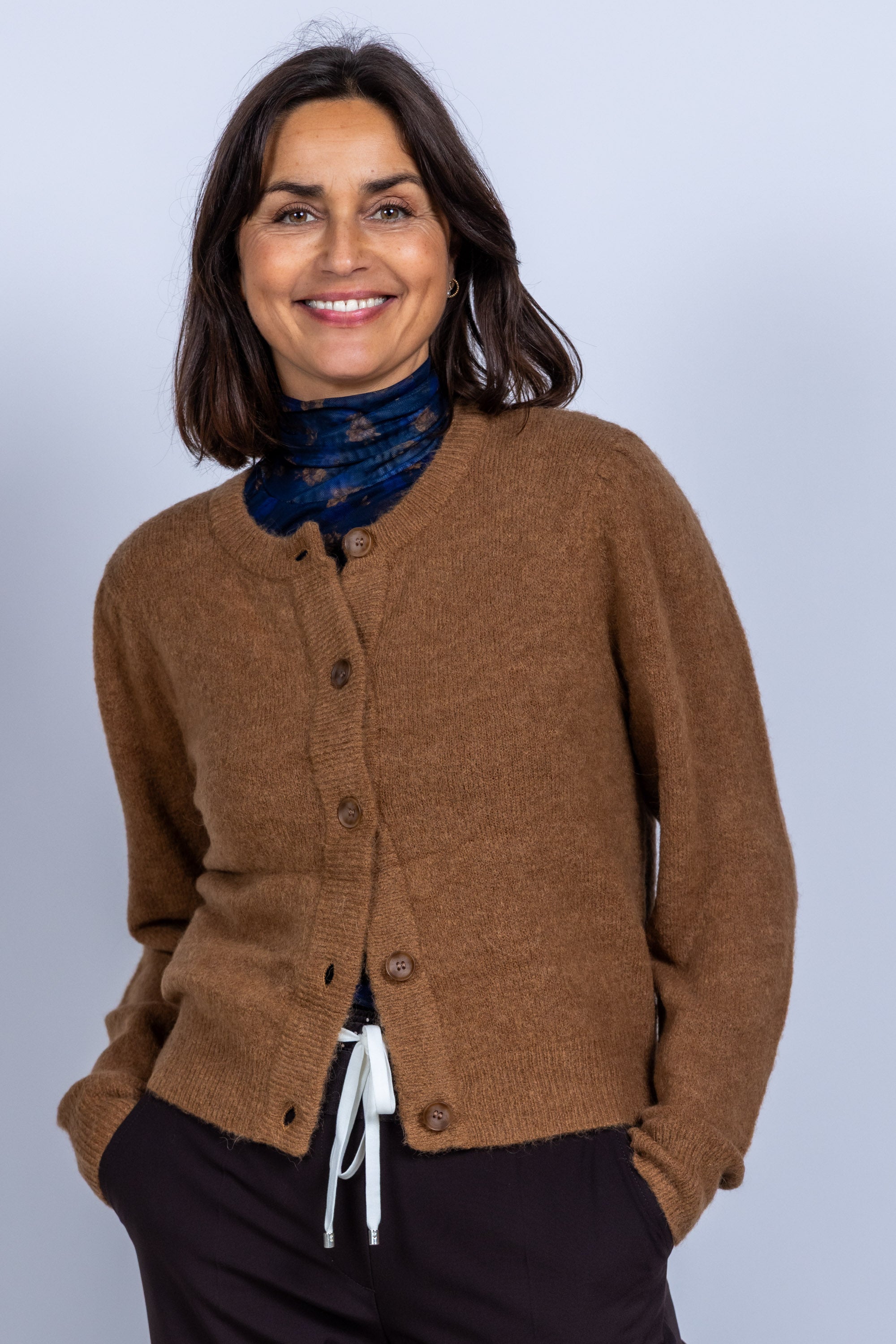 Vest met knopen - Camel