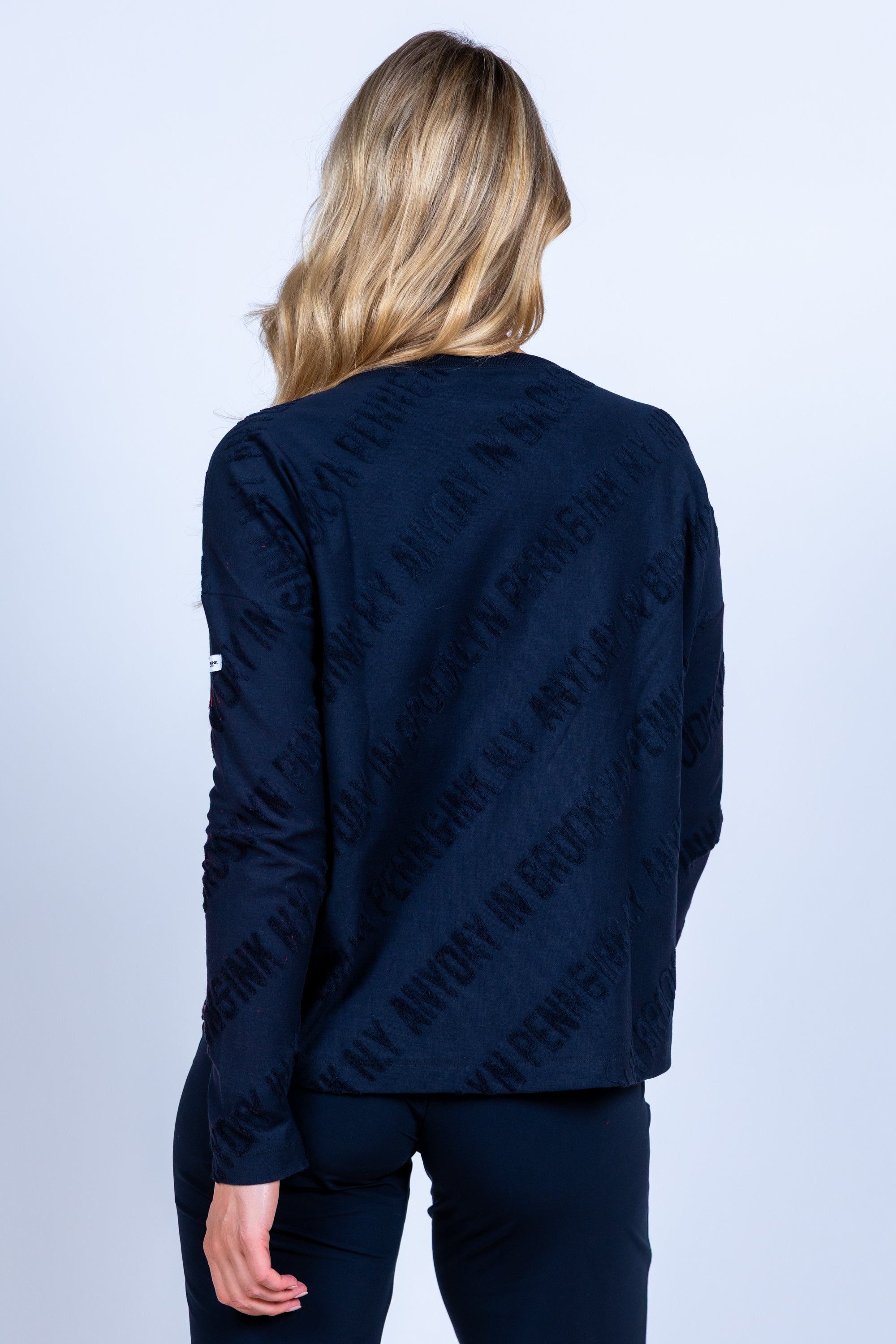 Trui met tekstprint - Marine