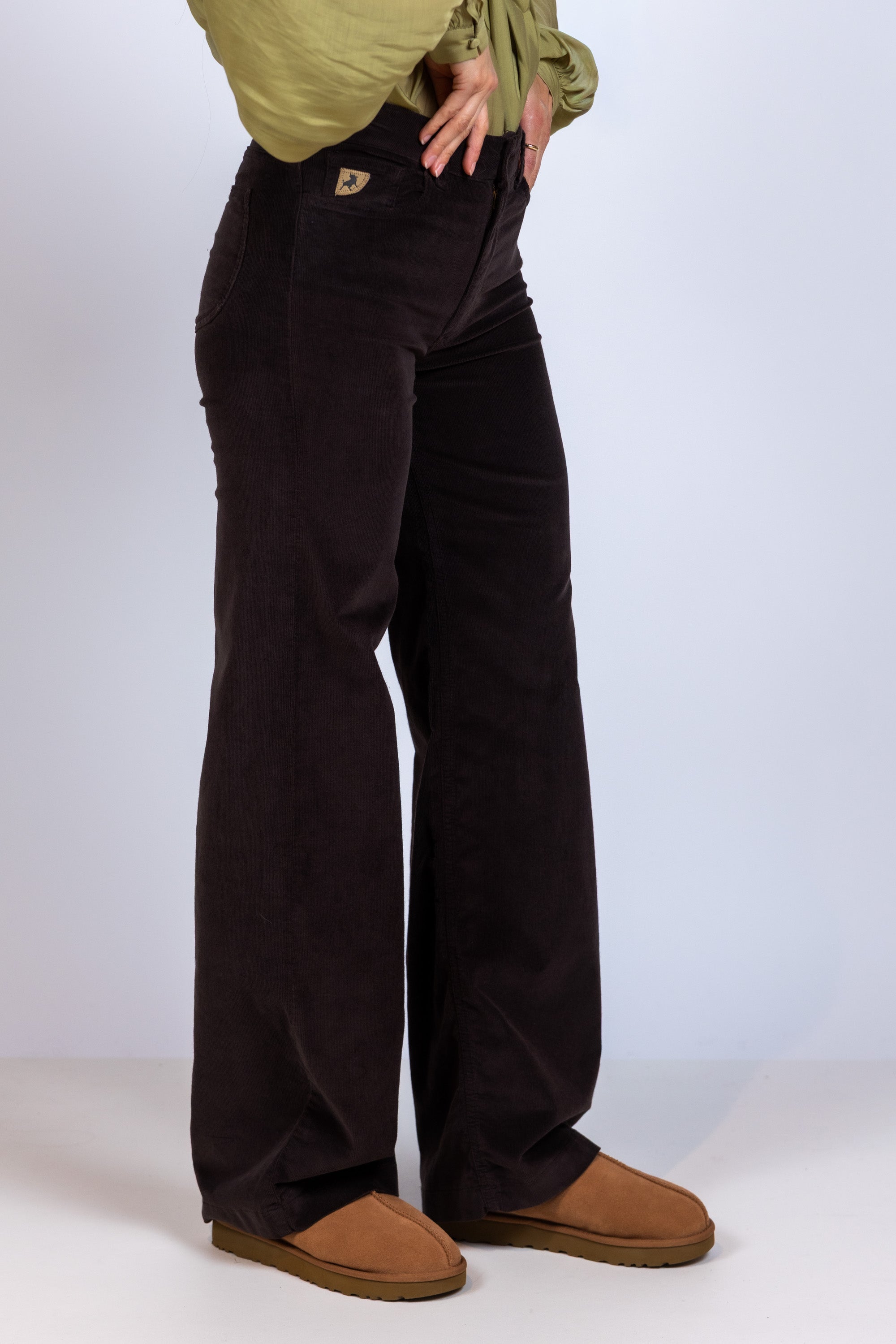 Broek met wijde pijpen - Bruin