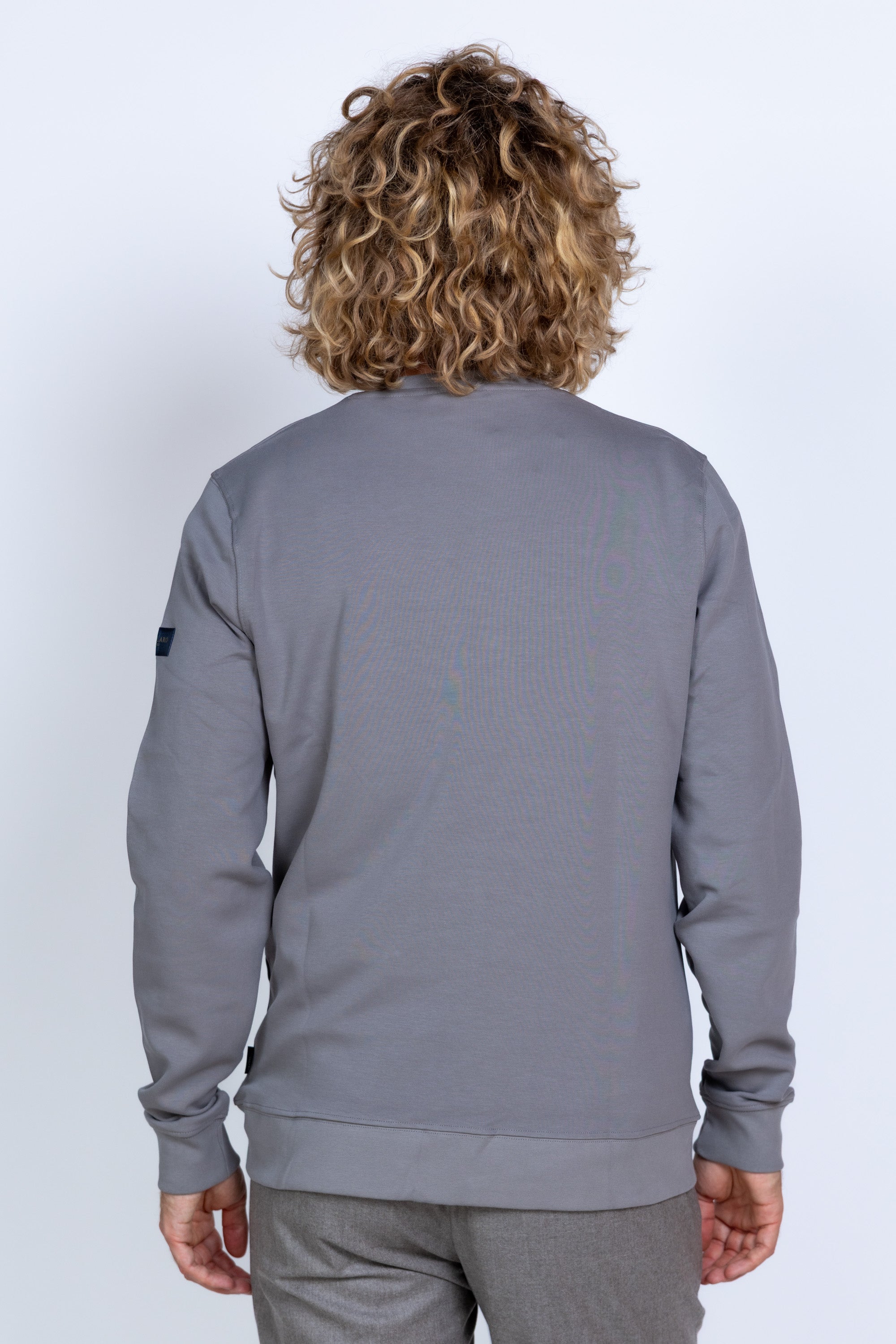 Sweater met logo - Grijs/groen