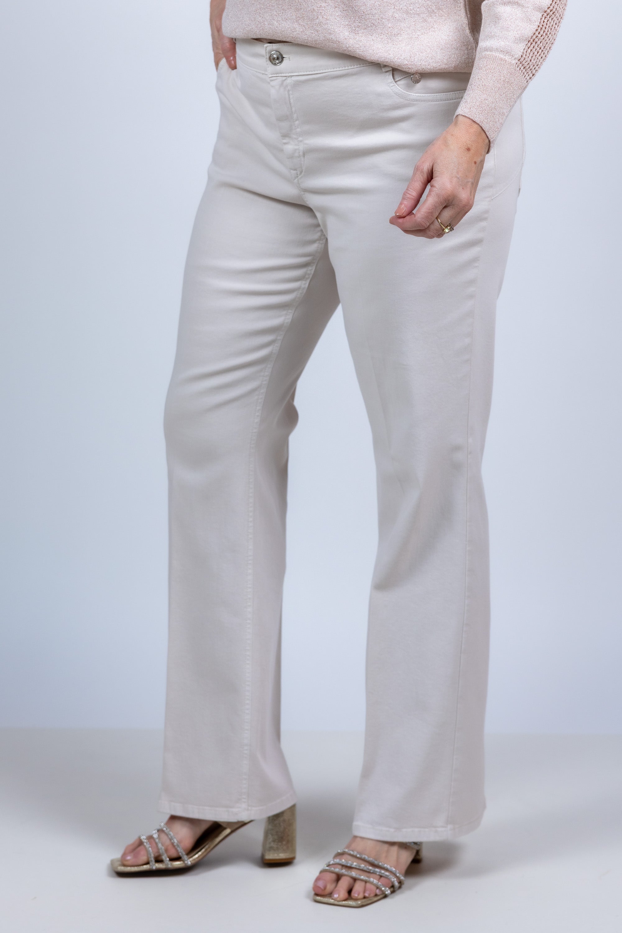 Broek met rechte pijpen - Beige