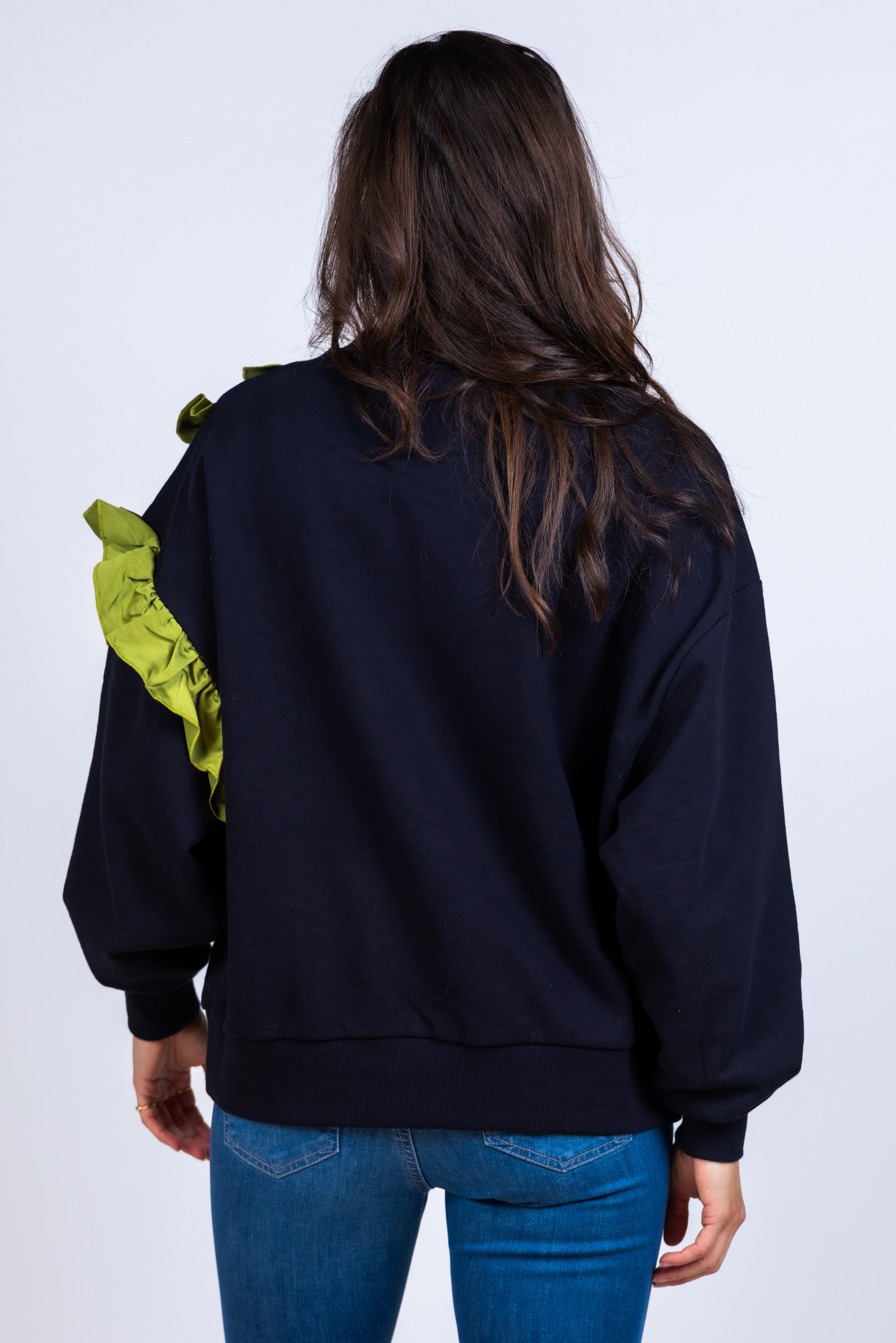 Sweater met ruches - Marine