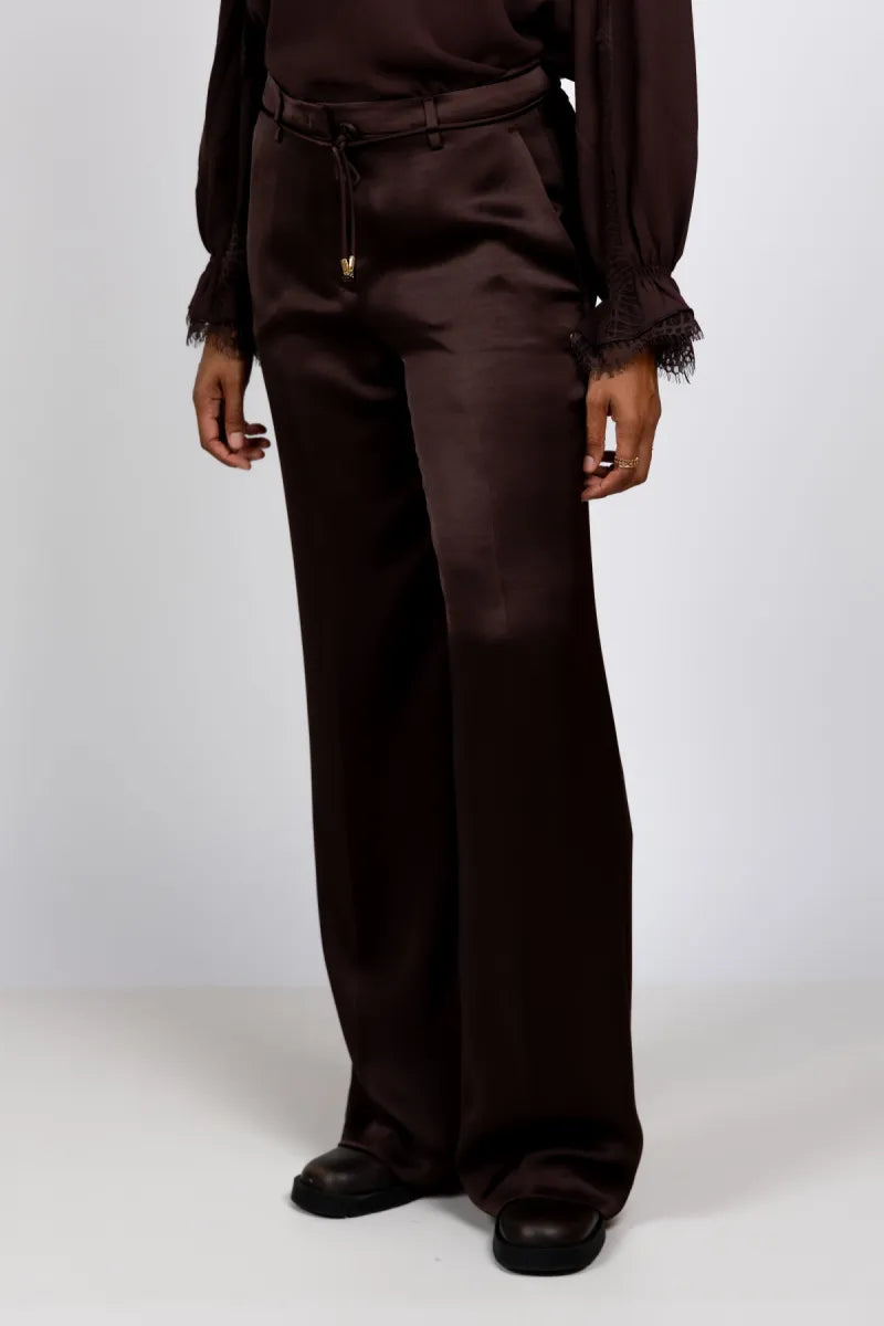 MARCCAIN COLLECTIE MARCCAIN COLLECTIE BC.81.41 W60 Pantalon met koordje - Bruin
