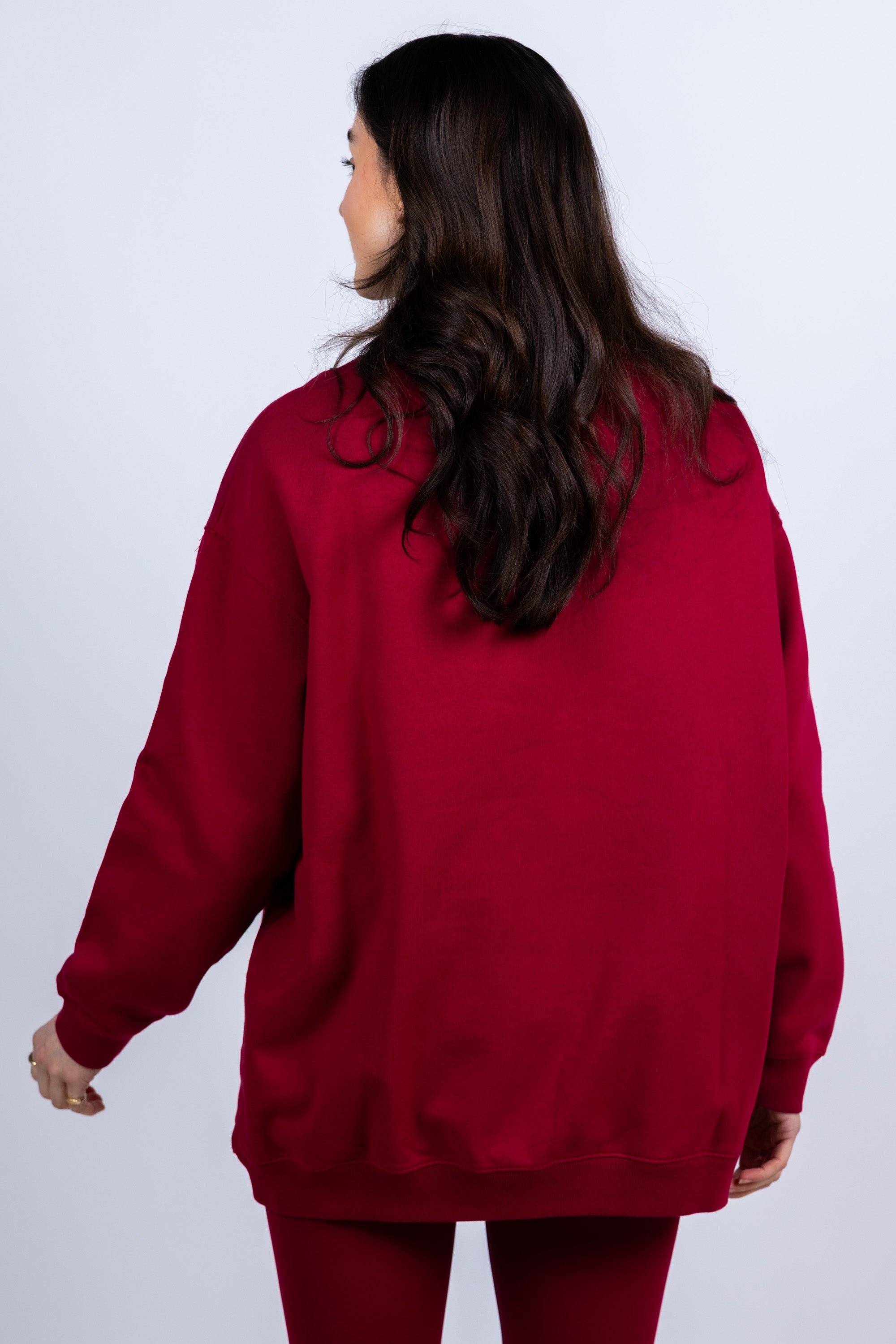 Sweater met print - Donkerrood