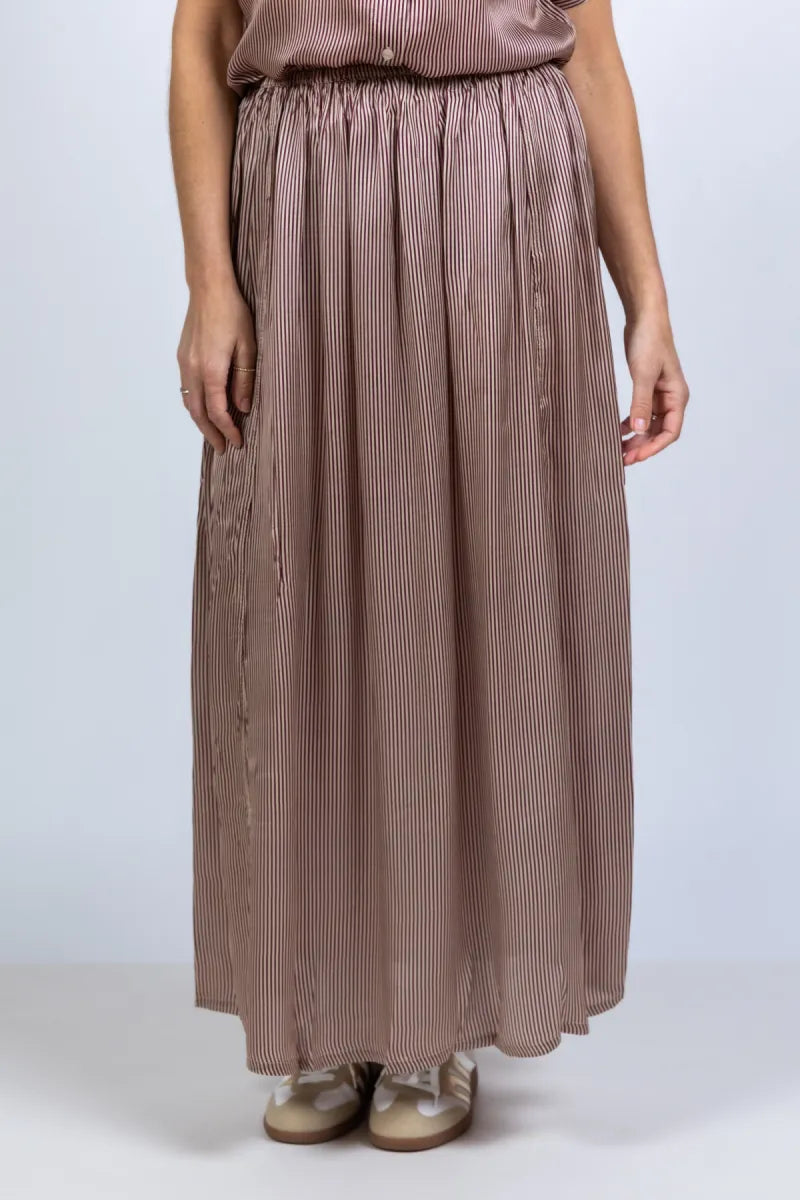 BY-BAR BY-BAR REVA VISCOSE SKIR Rok met strepen - Burgundy