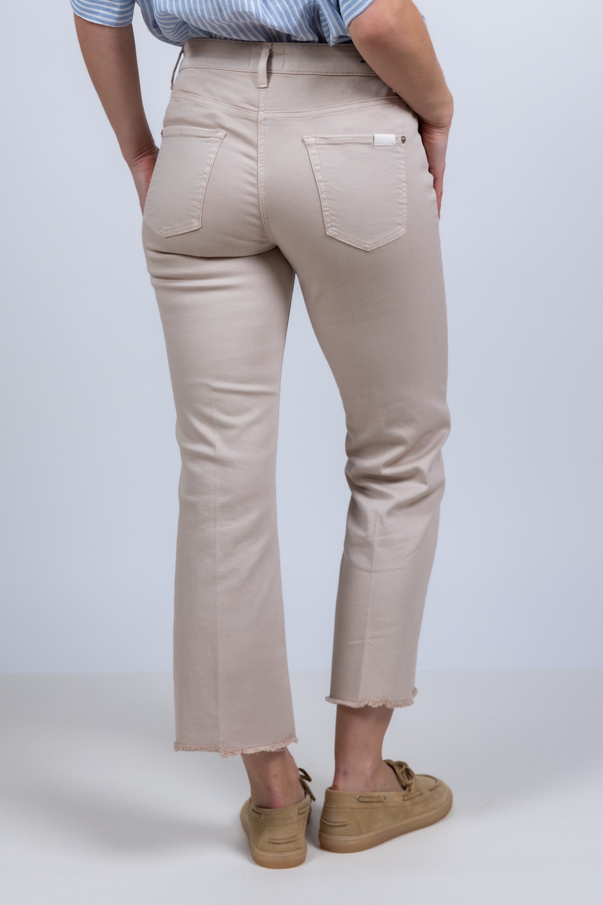 Broek met uitlopende pijpen - Beige