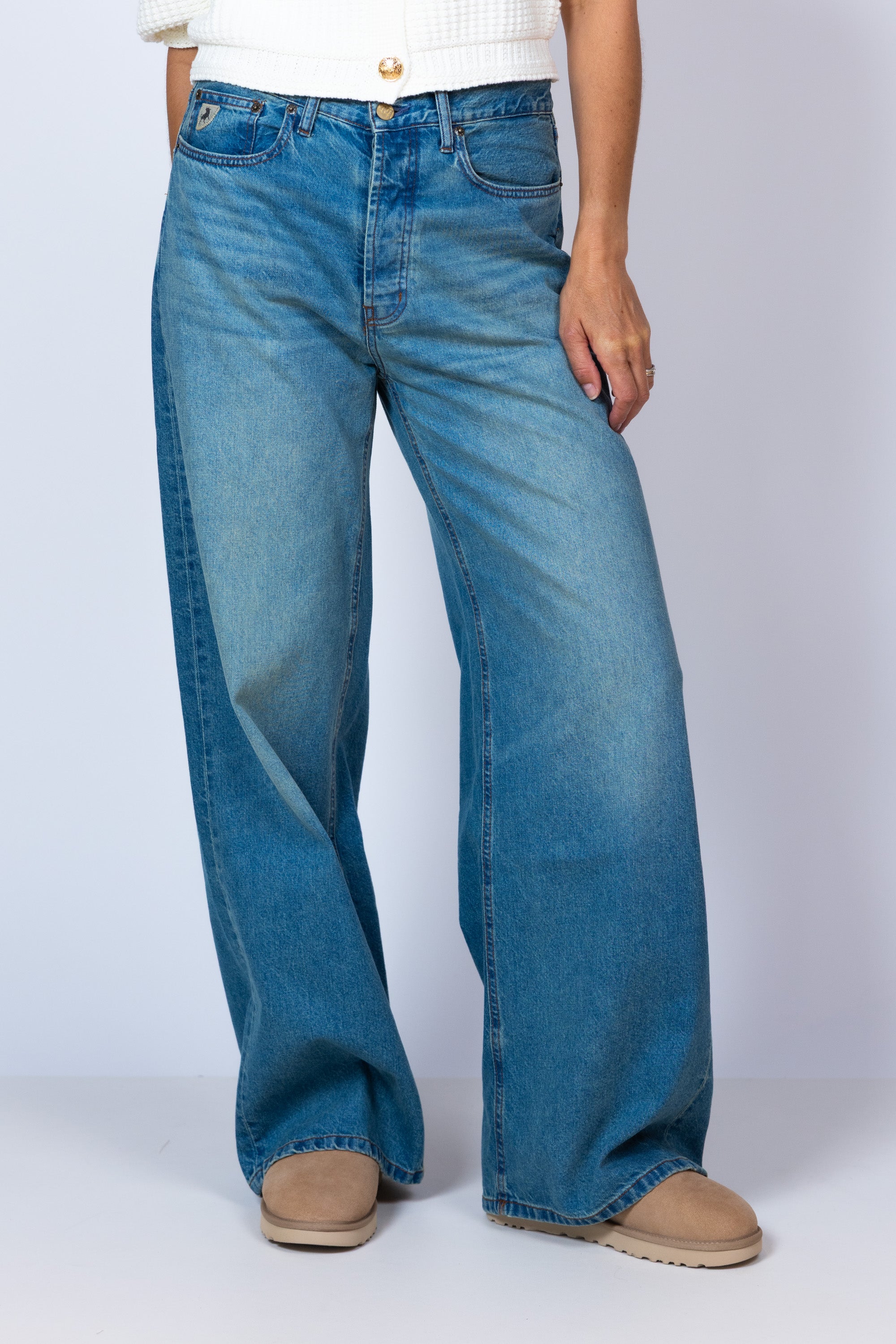 Jeans met wijd been - Licht jeans