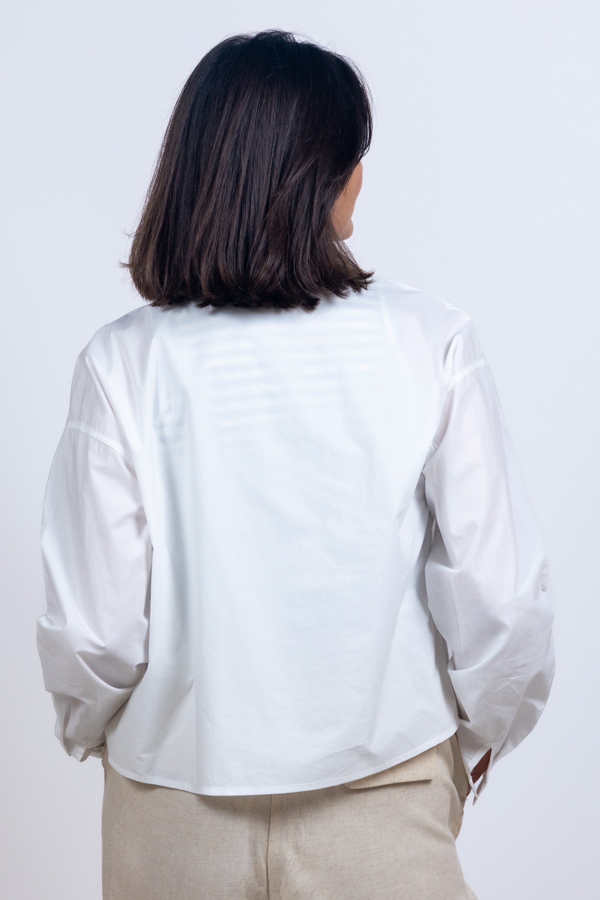 Blouse met kralen - Ecru