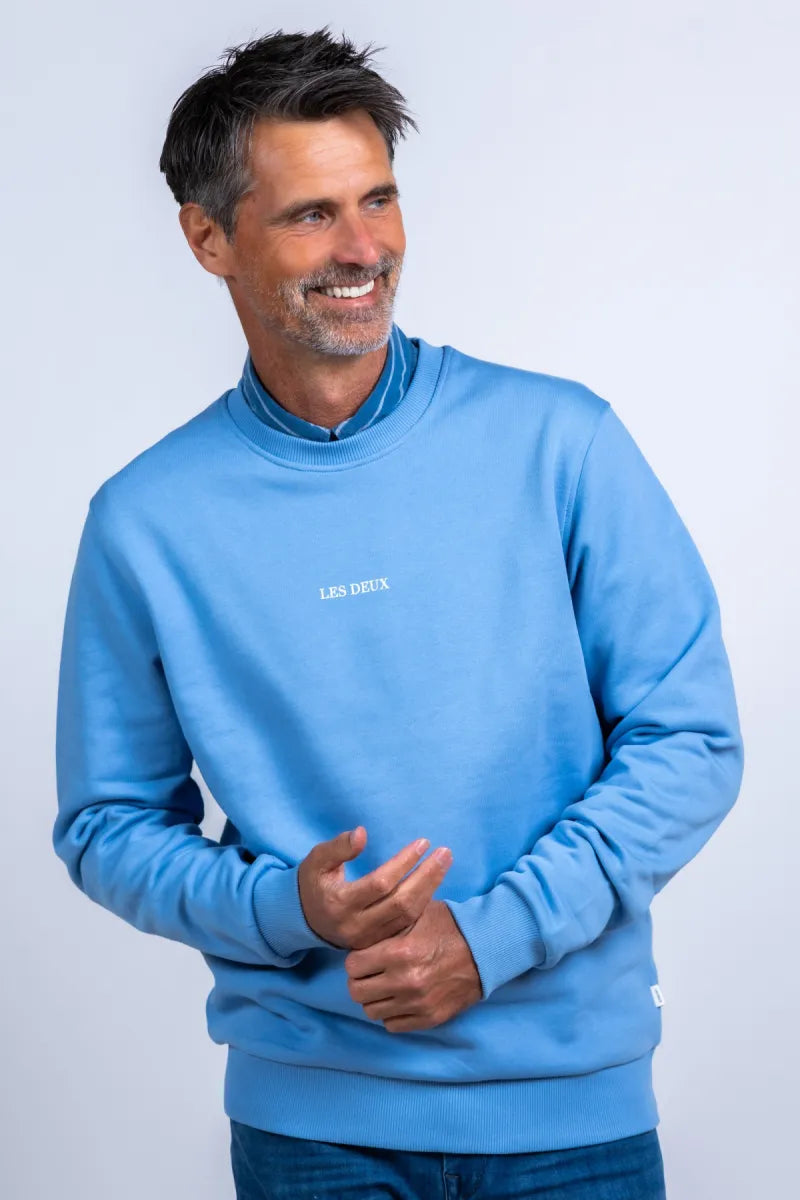 LES DEUX H LES DEUX H 1001048 Sweater met tekst - French blue