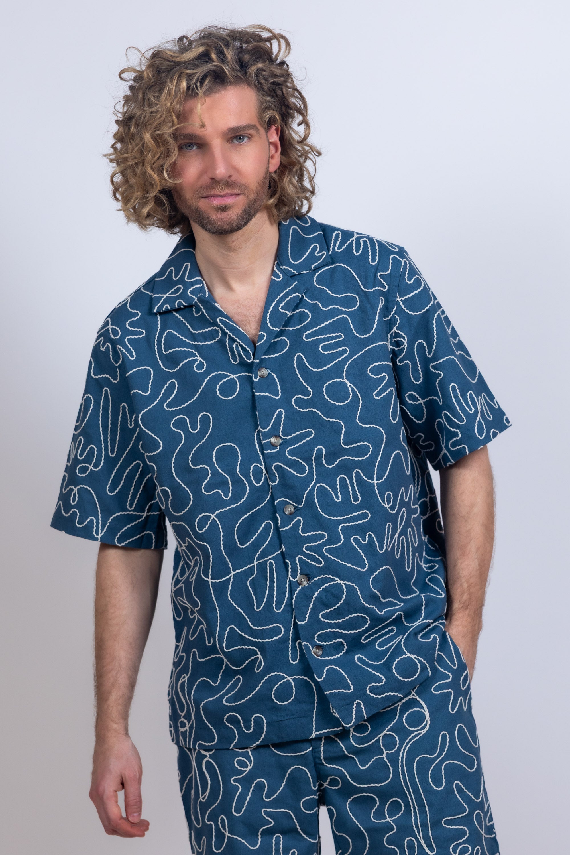 Shirt met print - French blue