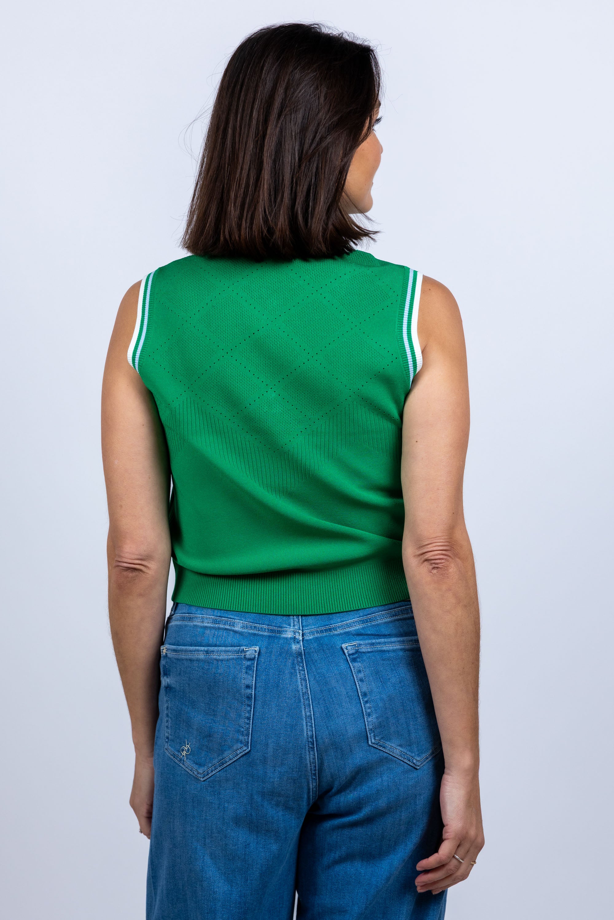 Mouwloos poloshirt - Smaragd/biljart