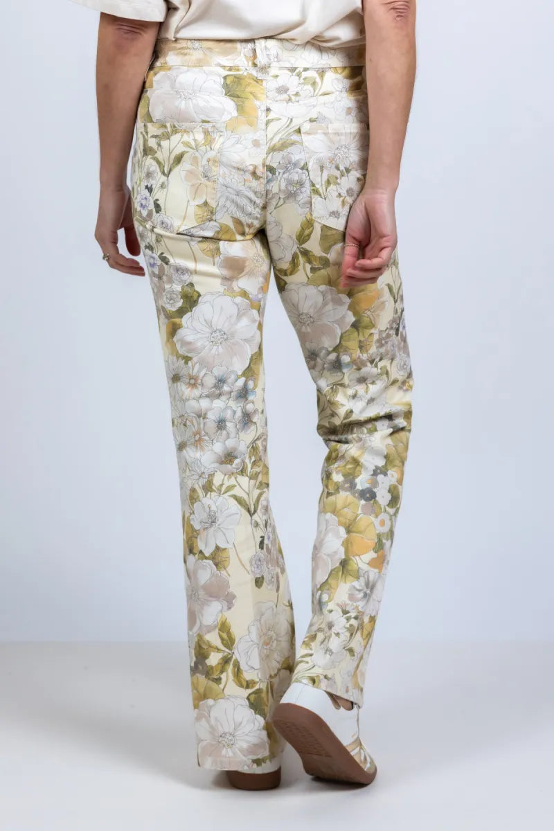 CAMBIO CAMBIO 7720-0095.02 Broek met bloemenprint - Khaki