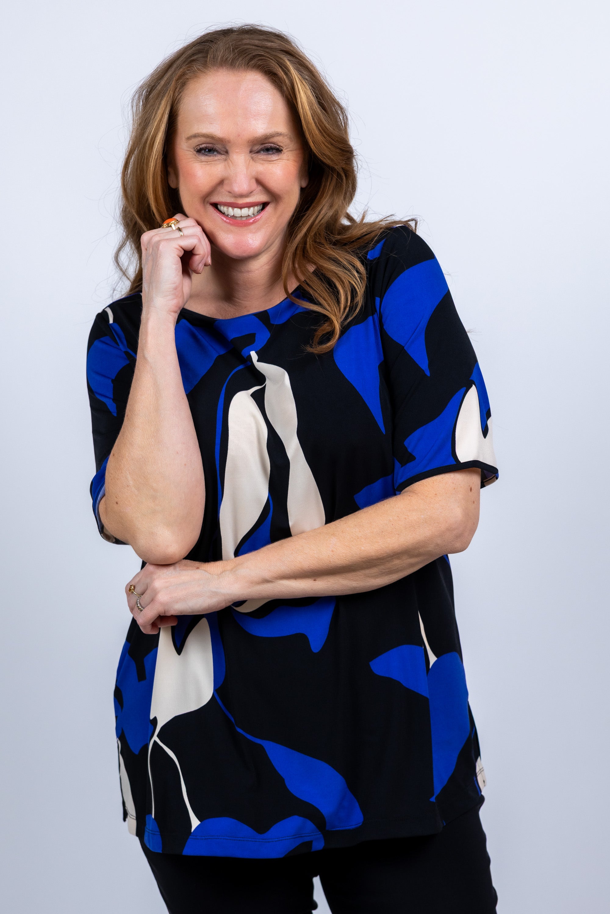 T-shirt met print - Kobaltblauw