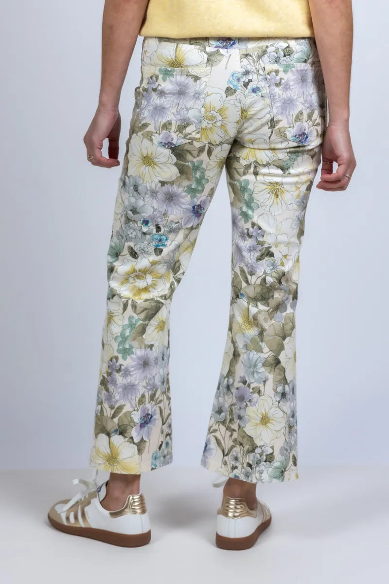 CAMBIO CAMBIO 7720-0098.01 Broek met bloemenprint - Vanille