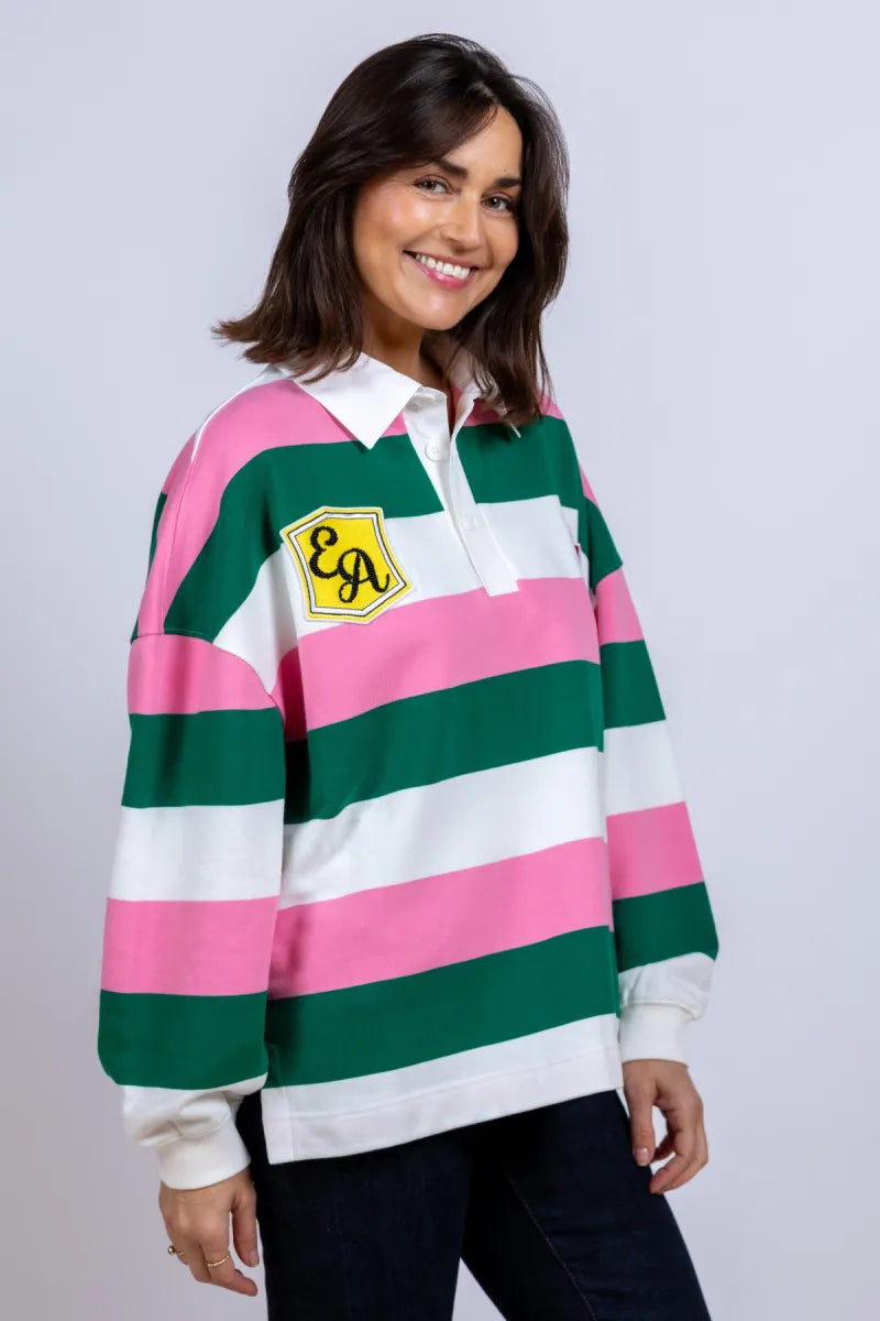 ESSENTIEL ANTWERP ESSENTIEL ANTWERP JOUEUR ESSENTIEL ANTWERP JOUEUR Rugbyshirt met strepen - Smaragd/biljart