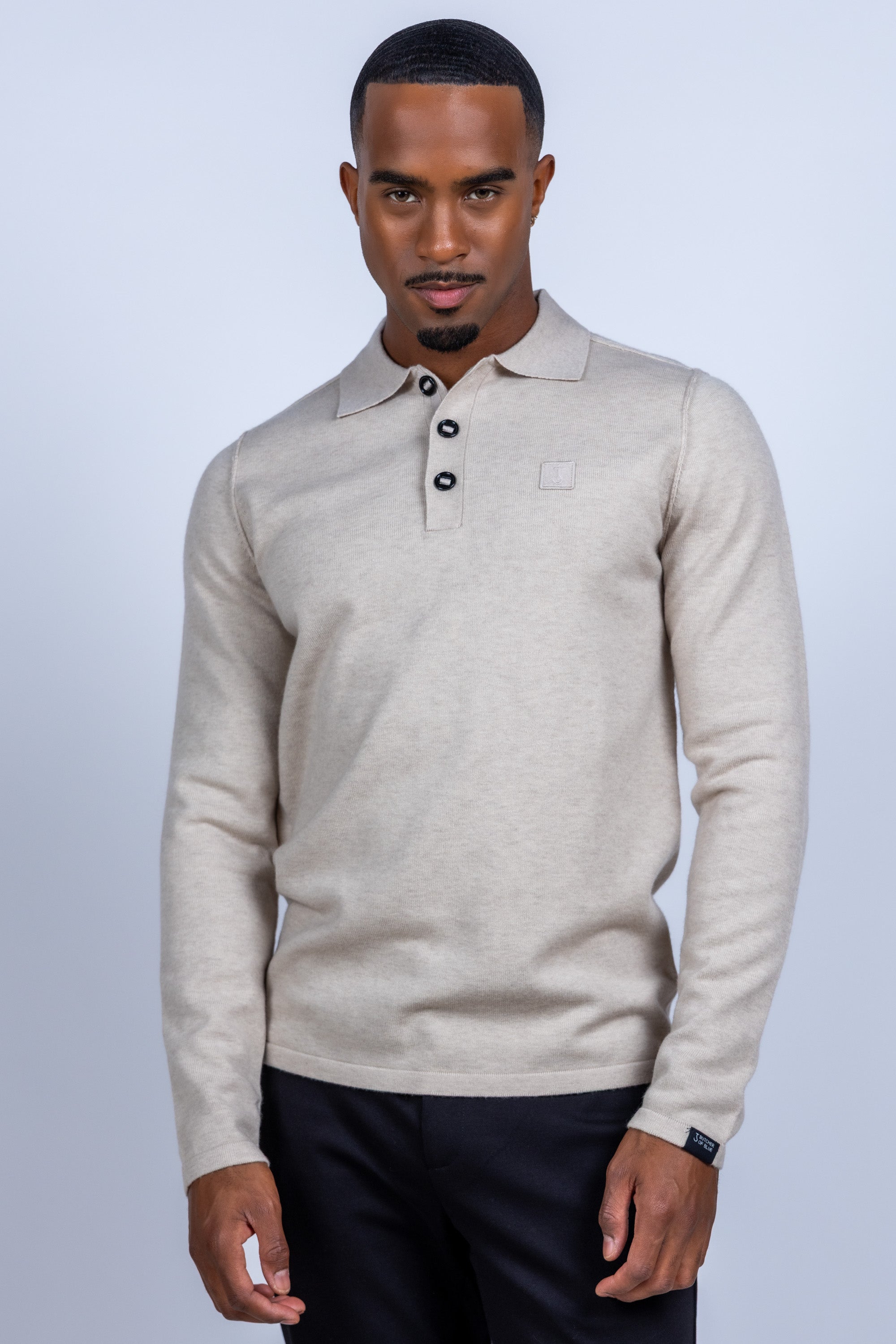 Poloshirt met knopen - Beige